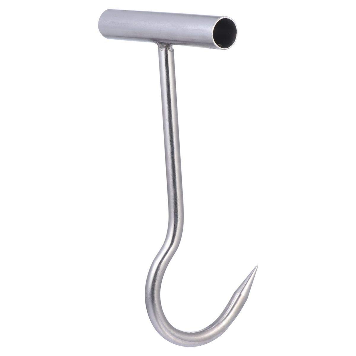ULTECHNOVO Stainless Steel T-Shaped Meat Hook - Heavy Duty Pork Hook for Kitchen, BBQ Grill, Butcher Shop & Meat Processing - Perfect for Hanging, Cooking & Food Prep