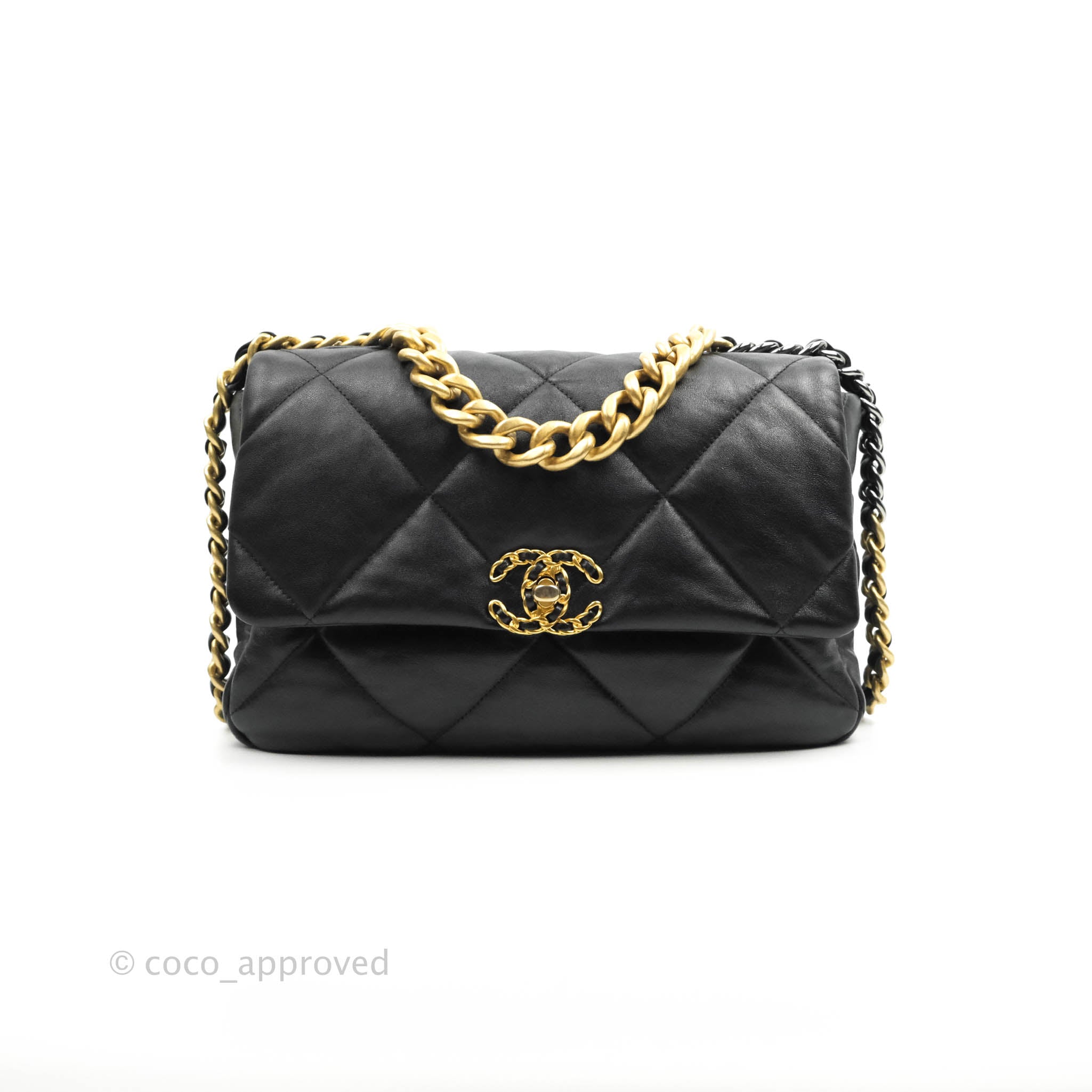 Chanel 19 Medium Flap Bag in Black Goatskin Leather with Mixed Hardware - Perfect for Everyday Luxury & Special Occasions