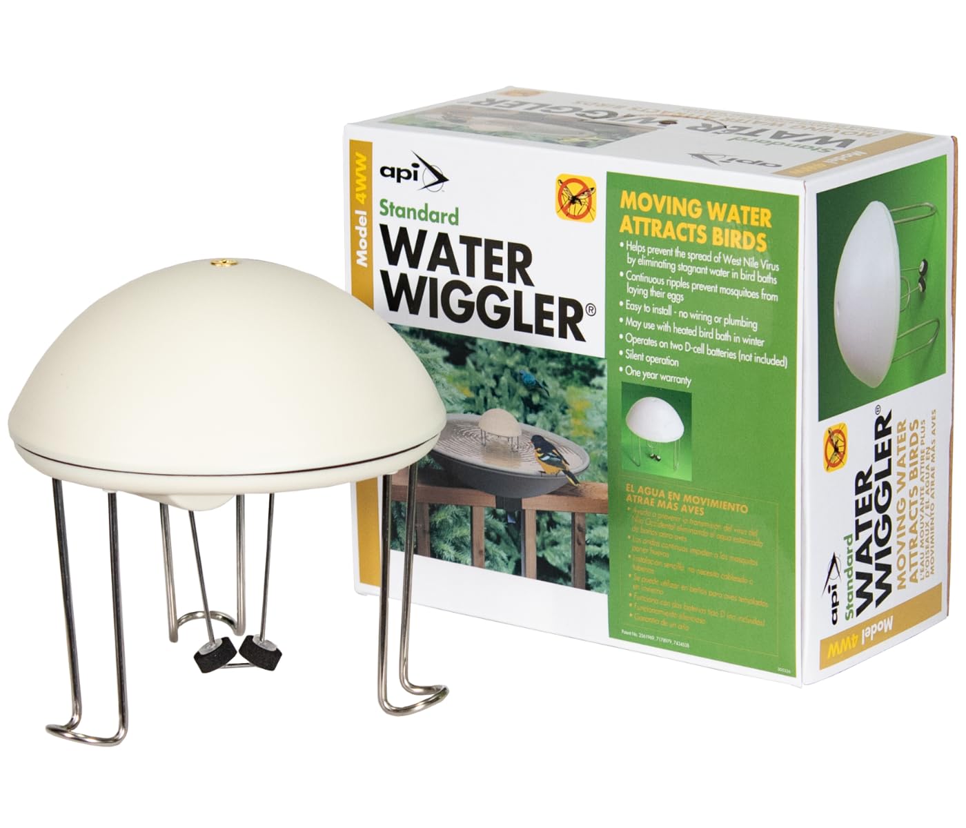 Solar Powered Bird Bath Water Agitator - Automatic Water Mover & Fountain Pump for Bird Baths - Attracts Birds, Prevents Mosquitoes - Perfect for Garden, Patio & Backyard Decor