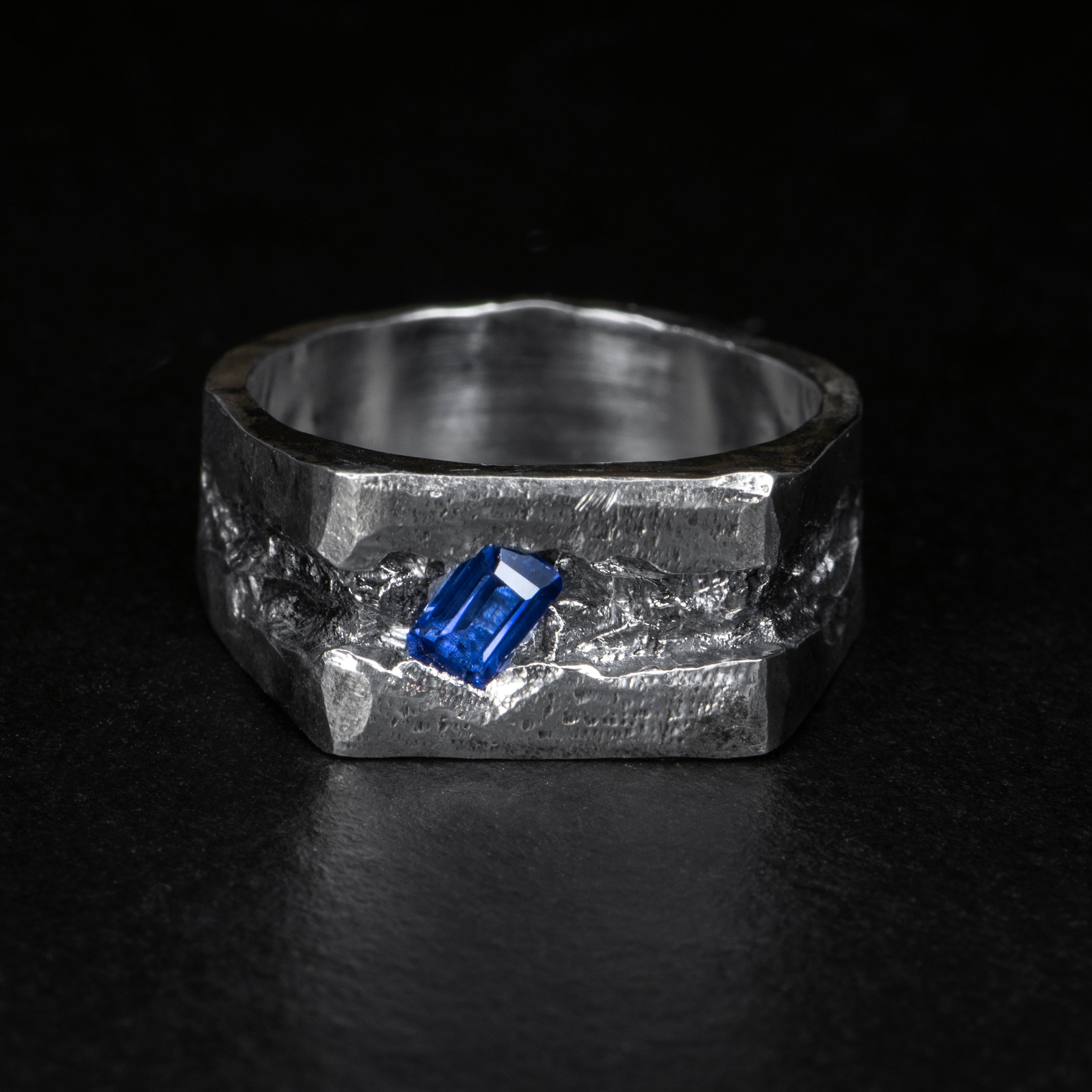 Sapphire Signet Ring for Men - Sterling Silver Blue Gemstone Jewelry - Perfect for Gifts, Weddings & Everyday Wear