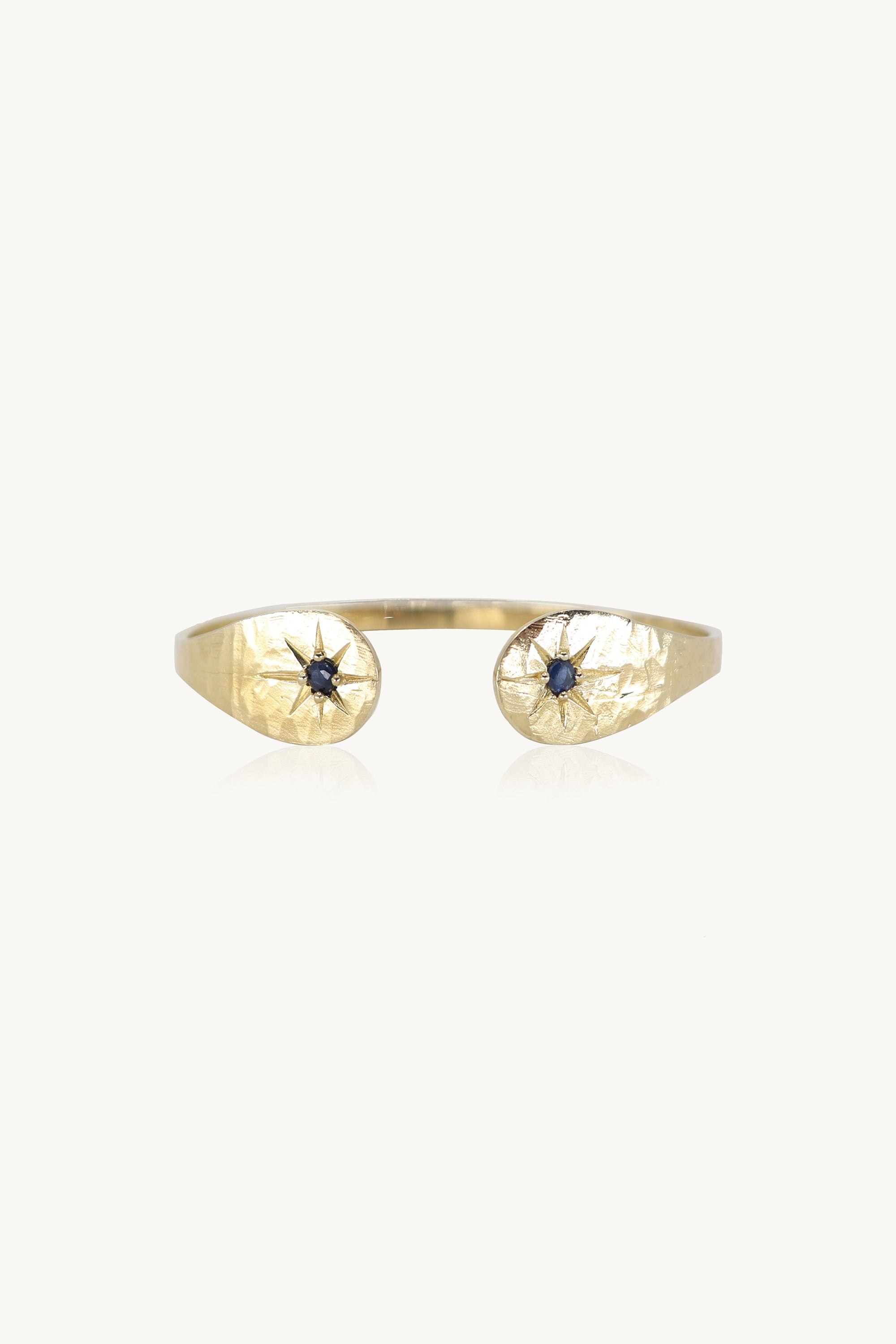 Sapphire Star Gold Cuff Bracelet for Women - Elegant 14K Gold Plated Bangle with Genuine Sapphire Gemstone - Perfect for Parties, Weddings & Special Occasions