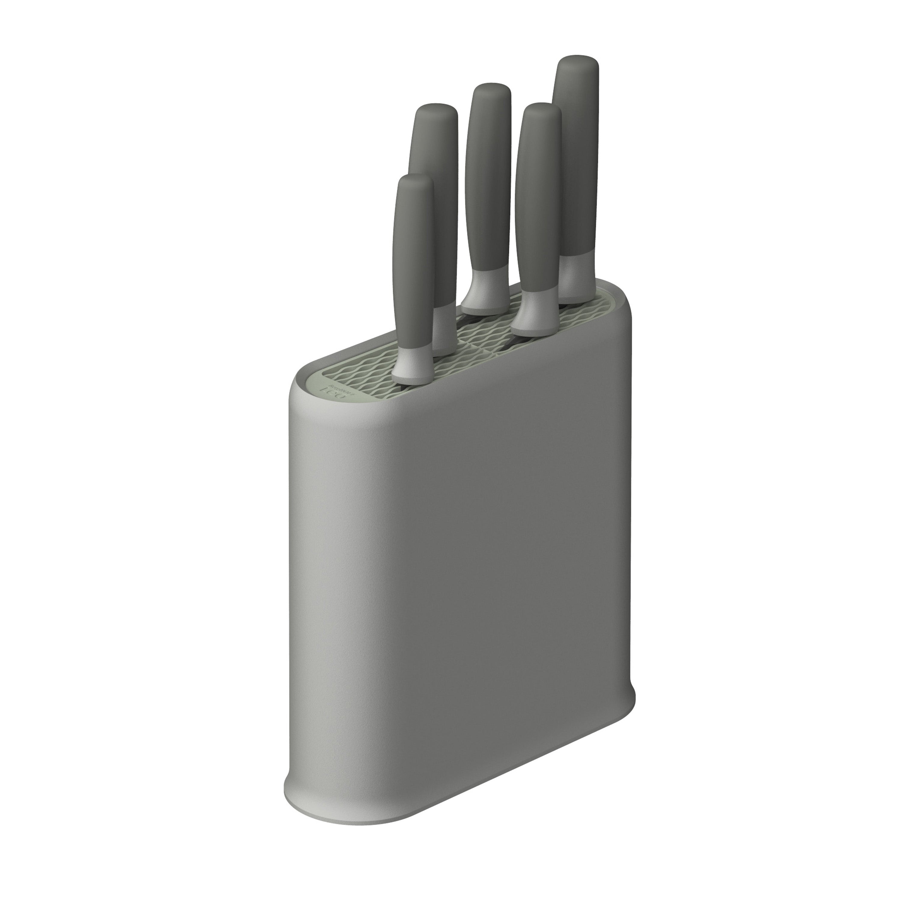 BergHOFF Balance 6-Piece Nonstick Stainless Steel Knife Block Set with Recycled Material | Eco-Friendly Kitchen Knives for Chopping, Slicing & Food Prep | Perfect for Home Chefs & Cooking Enthusiasts