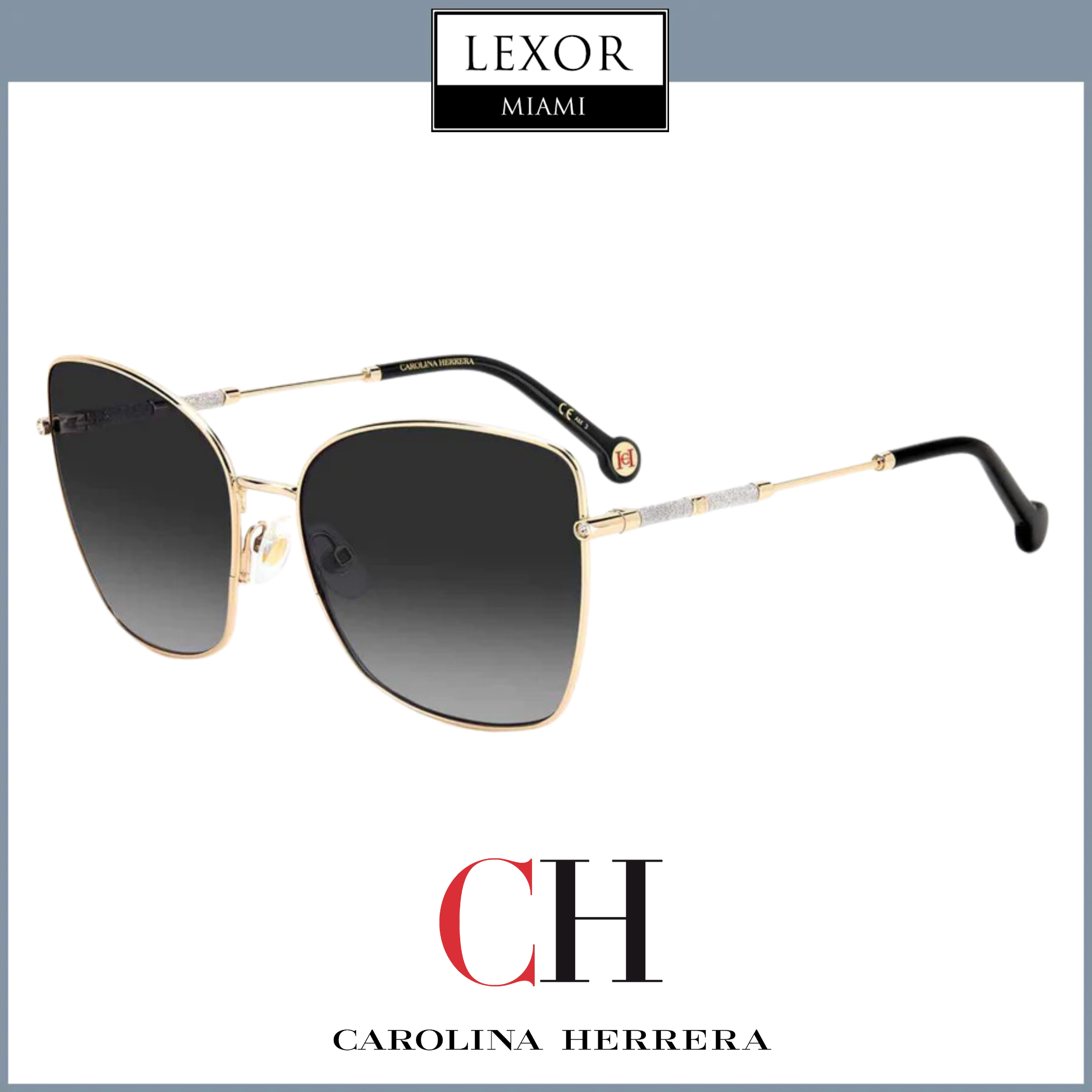 Carolina Herrera HER 0133/S 0000 9O 59/17 145 Women's Fashion Sunglasses - UV Protection for Outdoor Activities, Beach & Driving