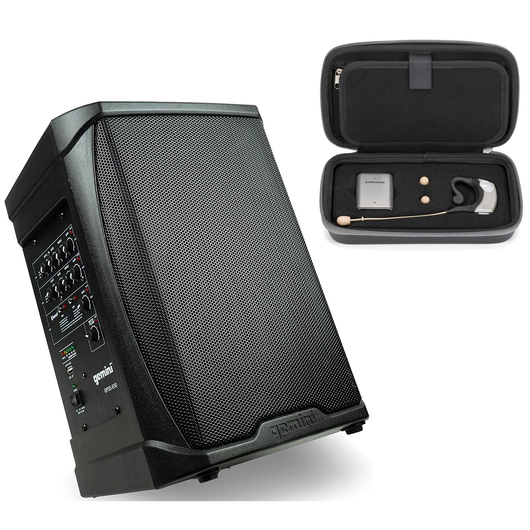 Gemini GPSS 650 Portable Bluetooth PA Speaker with Wireless Microphone - Perfect for Outdoor Events, Parties, and Live Performances