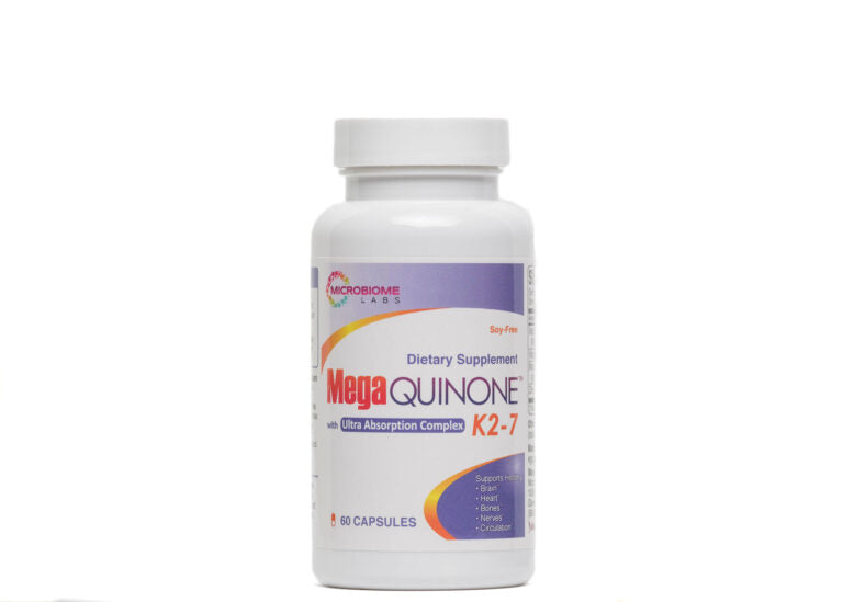 Mega Quinone K2 7 Supplement - Vitamin K2 MK7 for Bone & Heart Health - 60 Capsules - Supports Calcium Absorption & Cardiovascular Function - Ideal for Adults & Seniors for Stronger Bones and Healthy Arteries