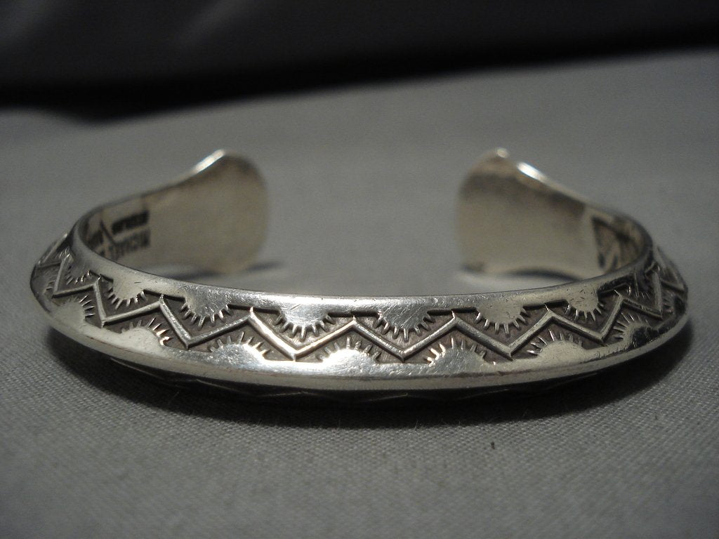 Vintage Navajo Sterling Silver Native American Cuff Bracelet - Handmade Tribal Jewelry for Women - Perfect for Boho, Western & Festival Fashion