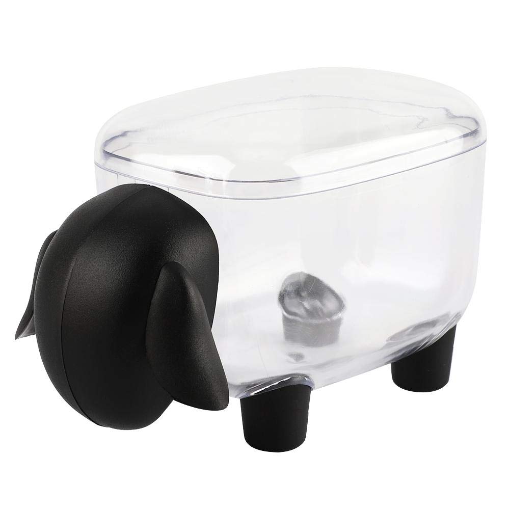 Sheep-Shaped Cotton Swab Storage Box - Mini Cosmetic Organizer for Cotton Swabs & Toothpicks (Black) | Perfect for Bathroom Counter, Makeup Vanity & Travel Essentials Organization
