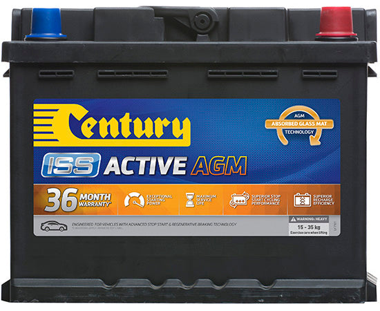 Century Idle Stop Start Battery DIN53LH AGM - High Performance Car Battery for Stop-Start Vehicles | Perfect for City Driving & Fuel Efficiency