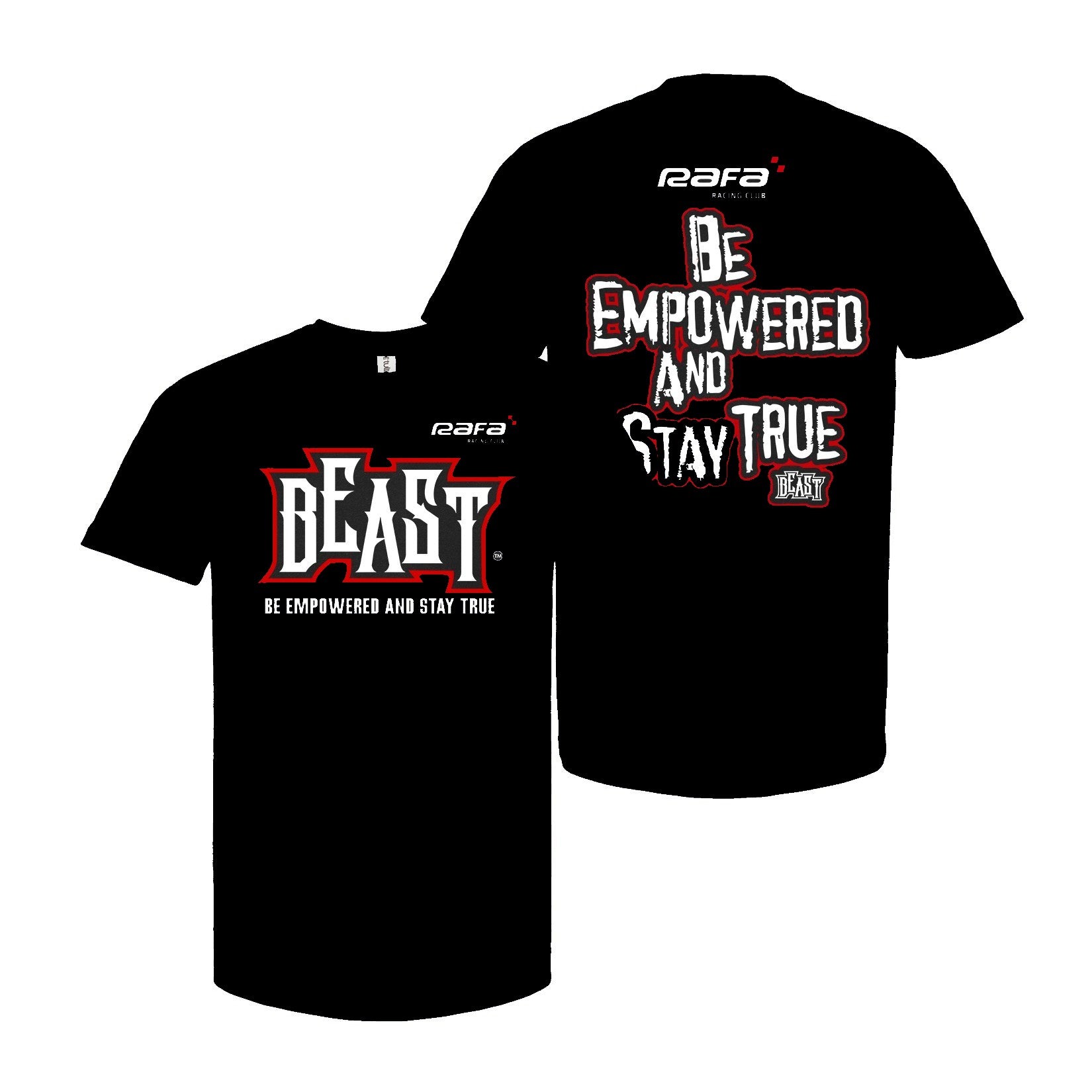 RAFA Racing Team Beast Tee - Premium Black Performance T-Shirt for Men | Gym, Workout & Casual Wear