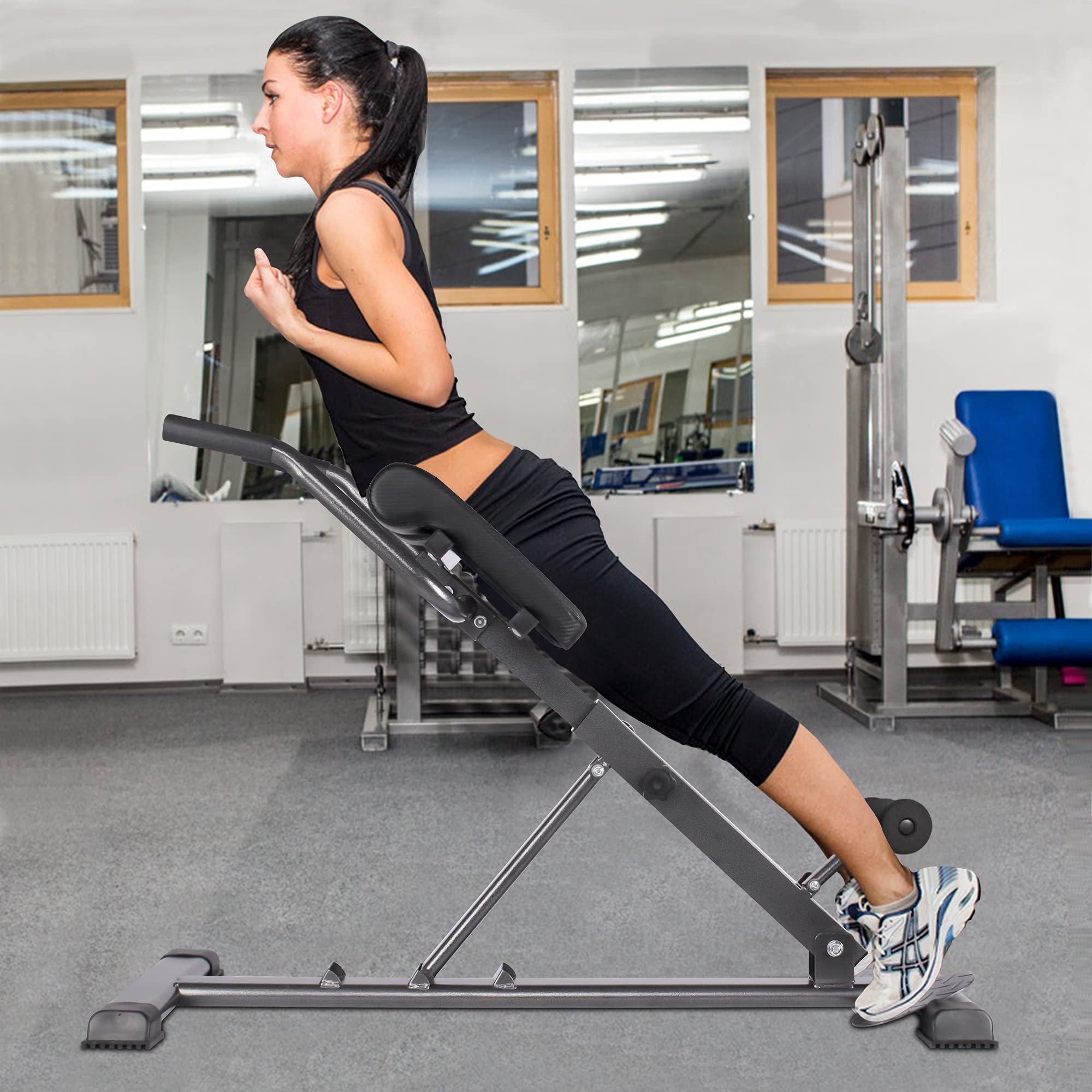 Adjustable Multi-Functional Weight Bench for Full Body Workout - Neptunegym Fitness Equipment with Back Extension & Ab Exercise, Roman Chair for Home Gym (Black & Red) - Perfect for Strength Training, Core Exercises & Sit-ups