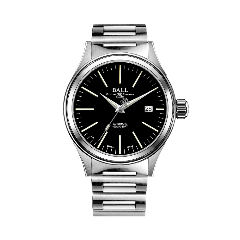 Fireman Enterprise 40mm Black Stainless Steel Watch with Bracelet - Perfect for Outdoor Adventures, Business Meetings & Casual Wear