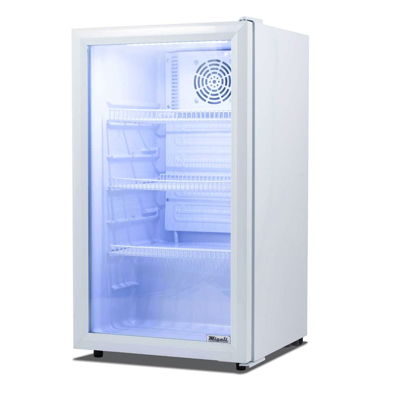 Migali C04RM HC Commercial 18.1 Cu Ft Glass Door Merchandiser Refrigerator - Perfect for Convenience Stores, Delis, and Restaurants Displaying Beverages & Perishables