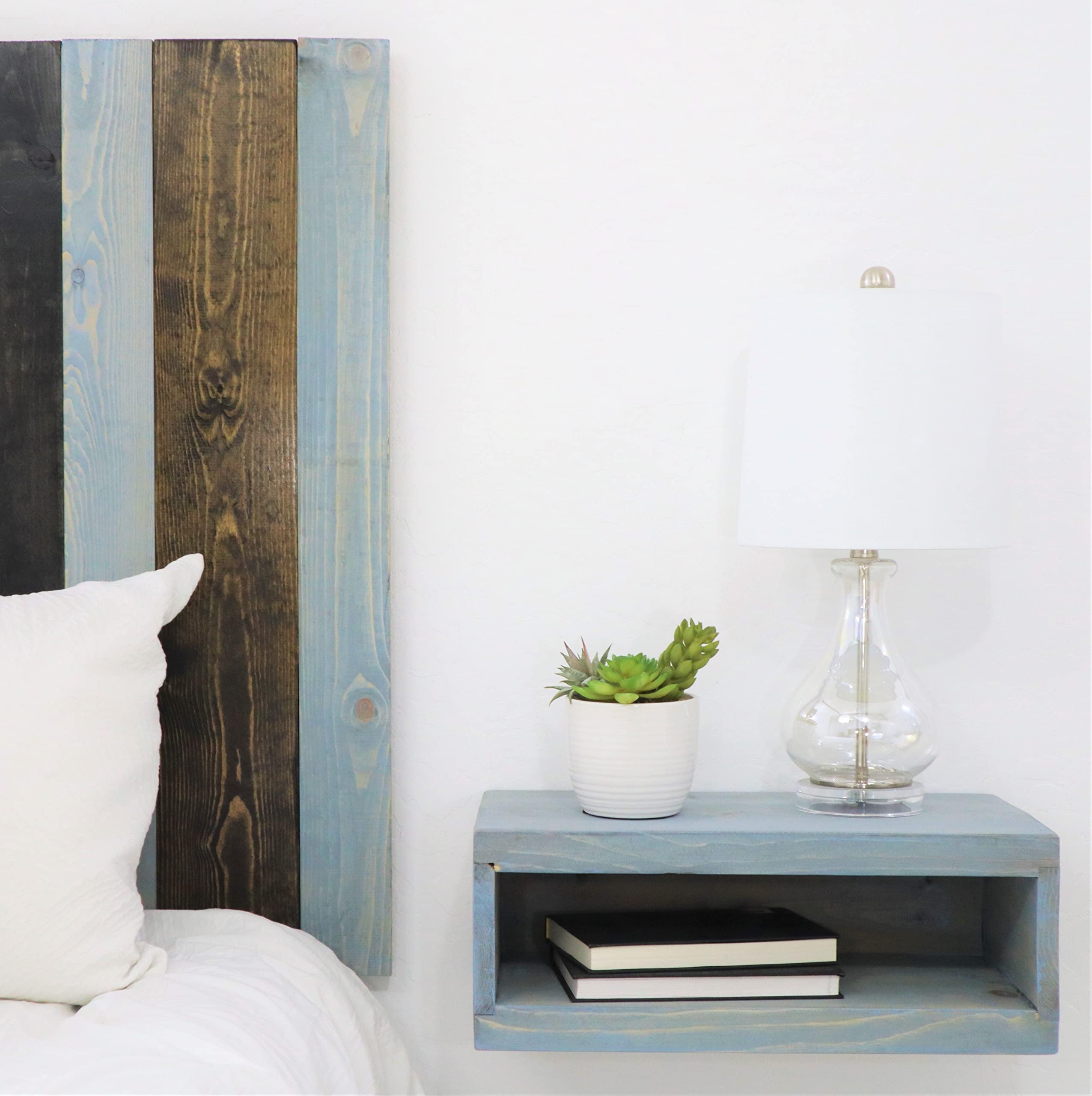 Handcrafted Real Wood Floating Nightstand - Rustic Wall Mount Bedside Table for Easy Installation | Perfect for Small Spaces, Bedrooms & Modern Farmhouse Decor