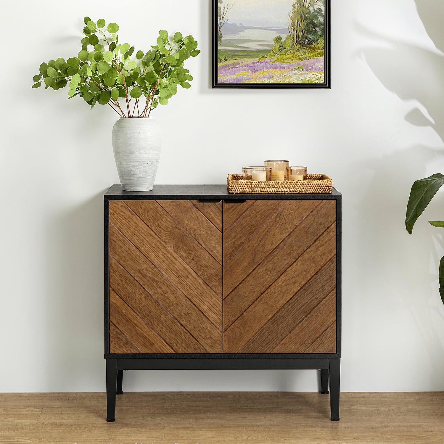 Eugen 32 Inch Tall 2 Door Accent Cabinet - Stylish Storage Solution for Living Room, Bedroom, or Entryway