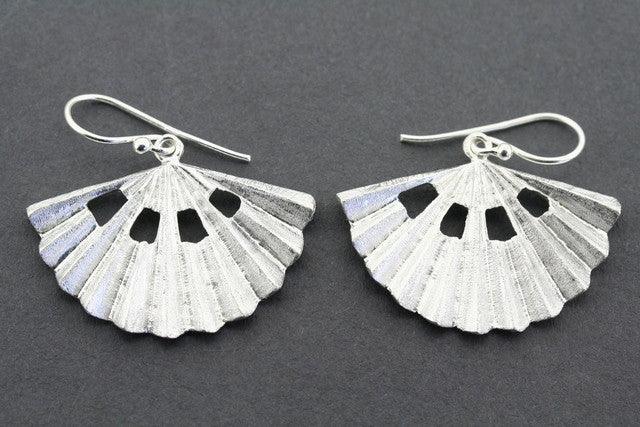 Elegant Pleated Fan Earrings in Sterling Silver - Perfect for Weddings, Parties & Special Occasions
