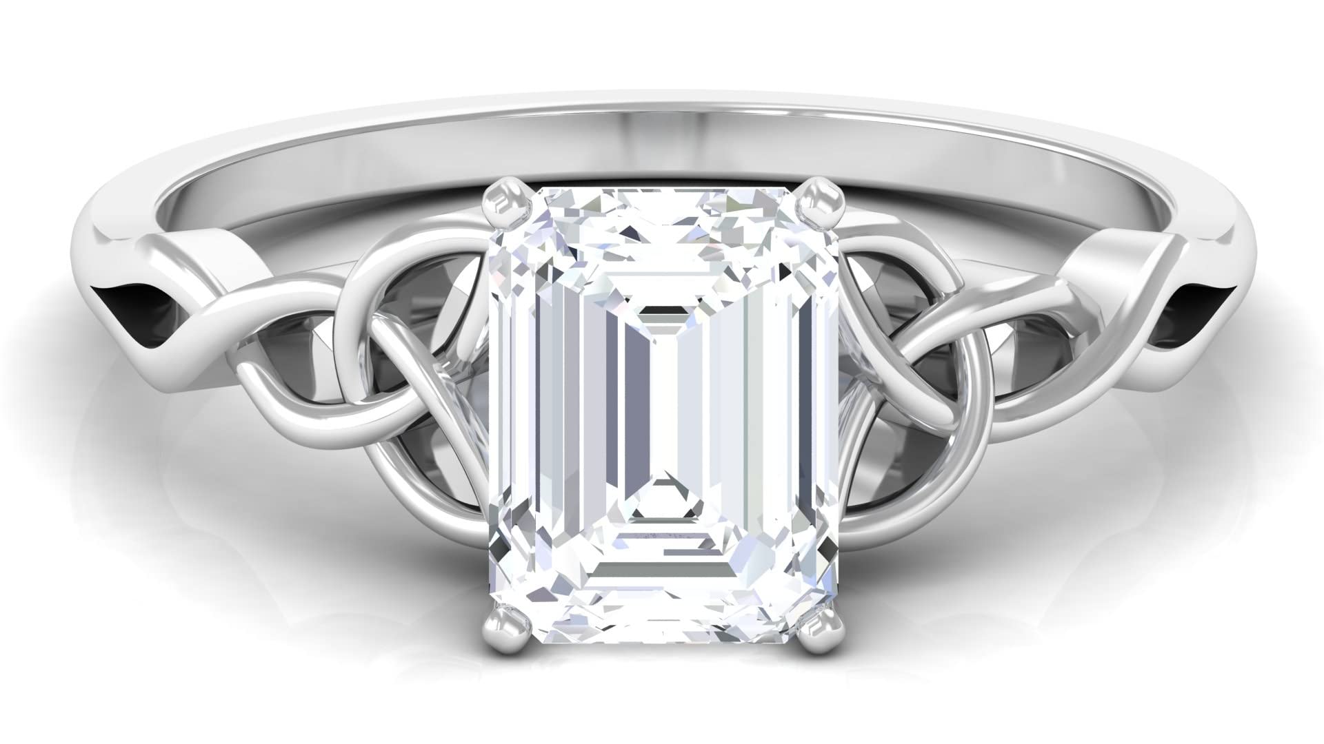 1.75 CT Octagon Cut Moissanite Solitaire Ring for Women - Certified 14K Solid Gold Celtic Engagement Ring | Wedding, Anniversary & Special Occasion Jewelry Gift