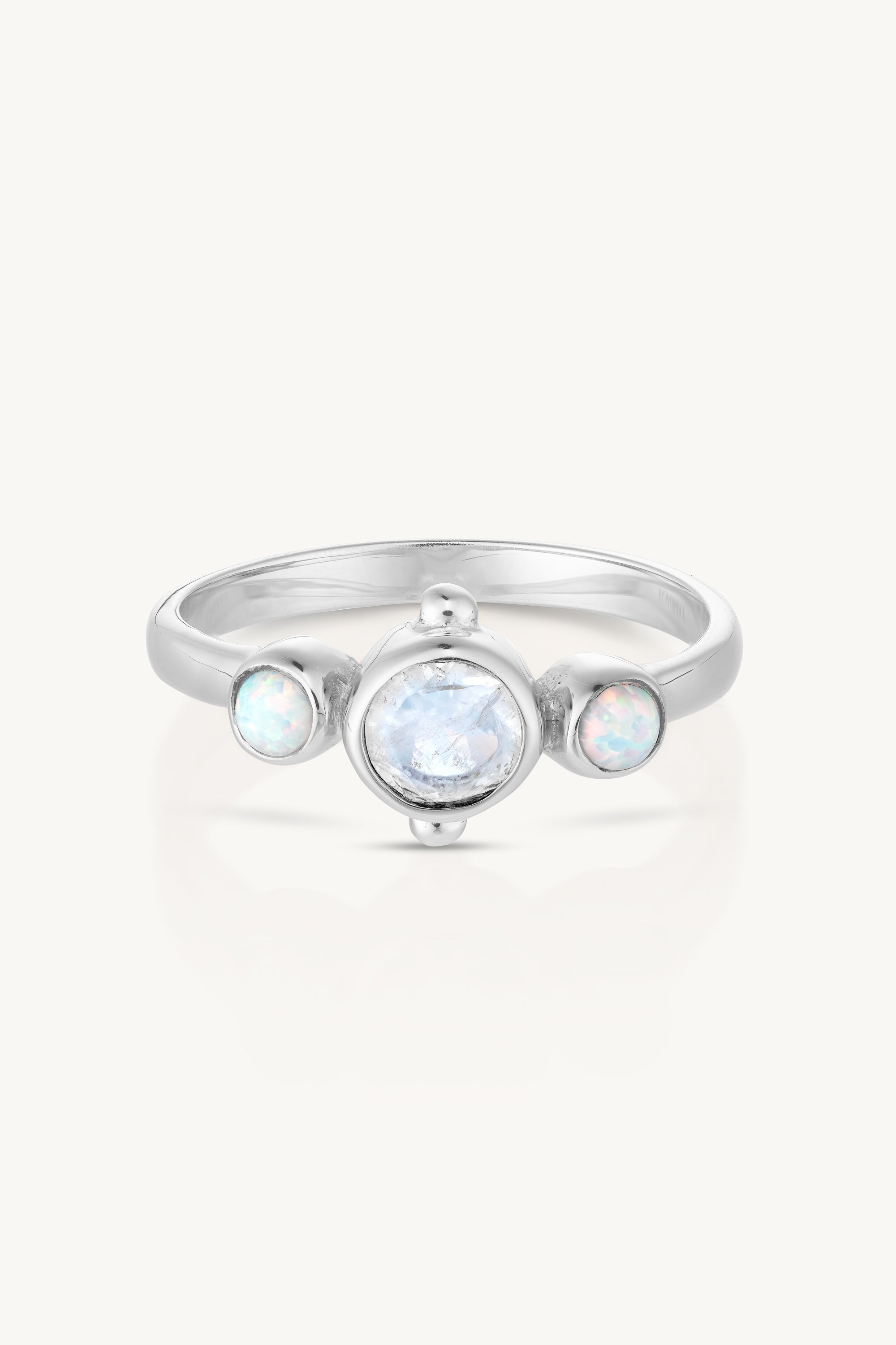 Elegant Cora Moonstone and Opal Silver Ring for Women | Handmade Sterling Silver Jewelry | Perfect for Weddings, Anniversaries & Special Occasions