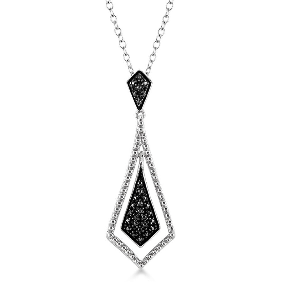 Black Diamond & Sterling Silver Necklace for Women | Elegant Dainty Pendant Jewelry Gift for Anniversary, Valentine's Day & Special Occasions | Perfect for Date Nights, Weddings & Formal Events