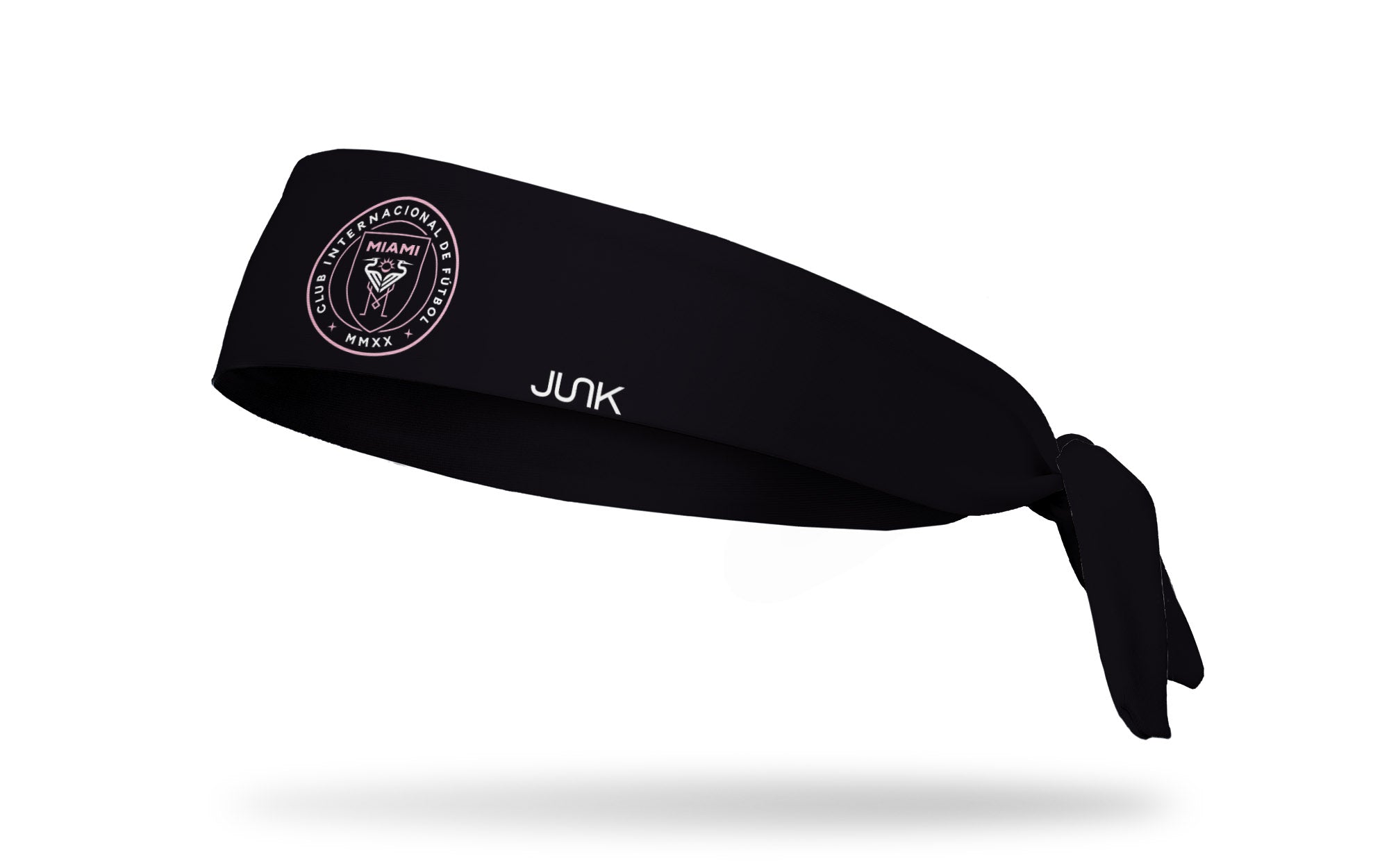 Inter Miami CF Logo Black Flex Tie Headband - Adjustable Sweatband for Soccer, Running & Workouts - Perfect for Fans & Athletes