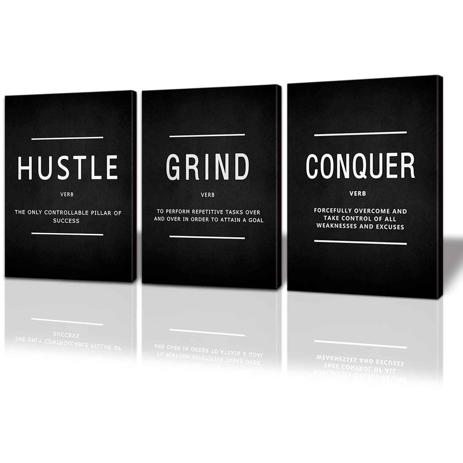 BWSPACE Motivational Wall Art Set - 3 Piece Inspirational Canvas Prints for Office, Living Room & Bedroom Decor (60