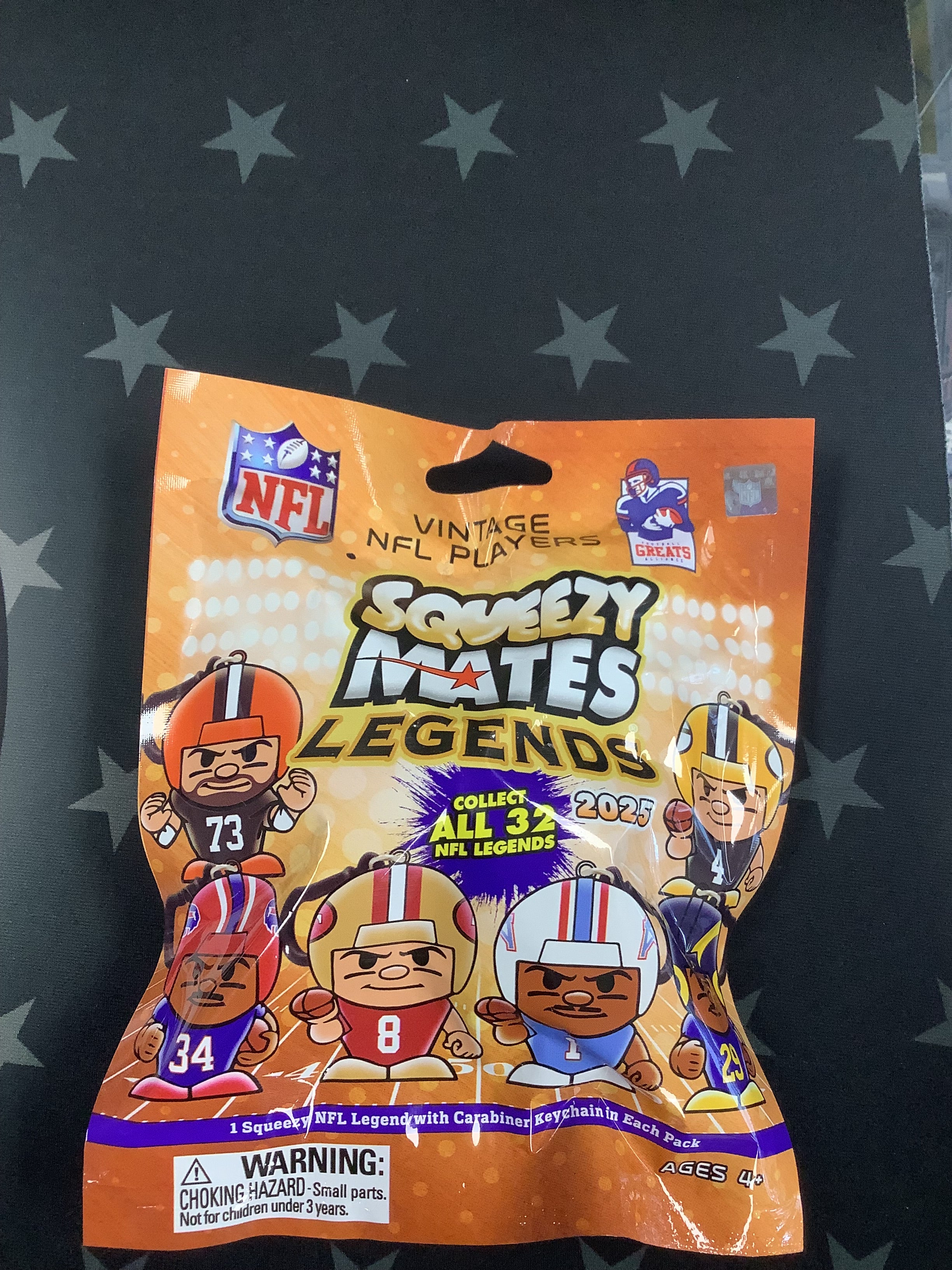 2025 Squeezymates NFL Legends Blind Bag Mystery Collectible - Official Licensed NFL Team Players Figures for Kids & Adults - Perfect for Gifts, Parties & Sports Fans Collection