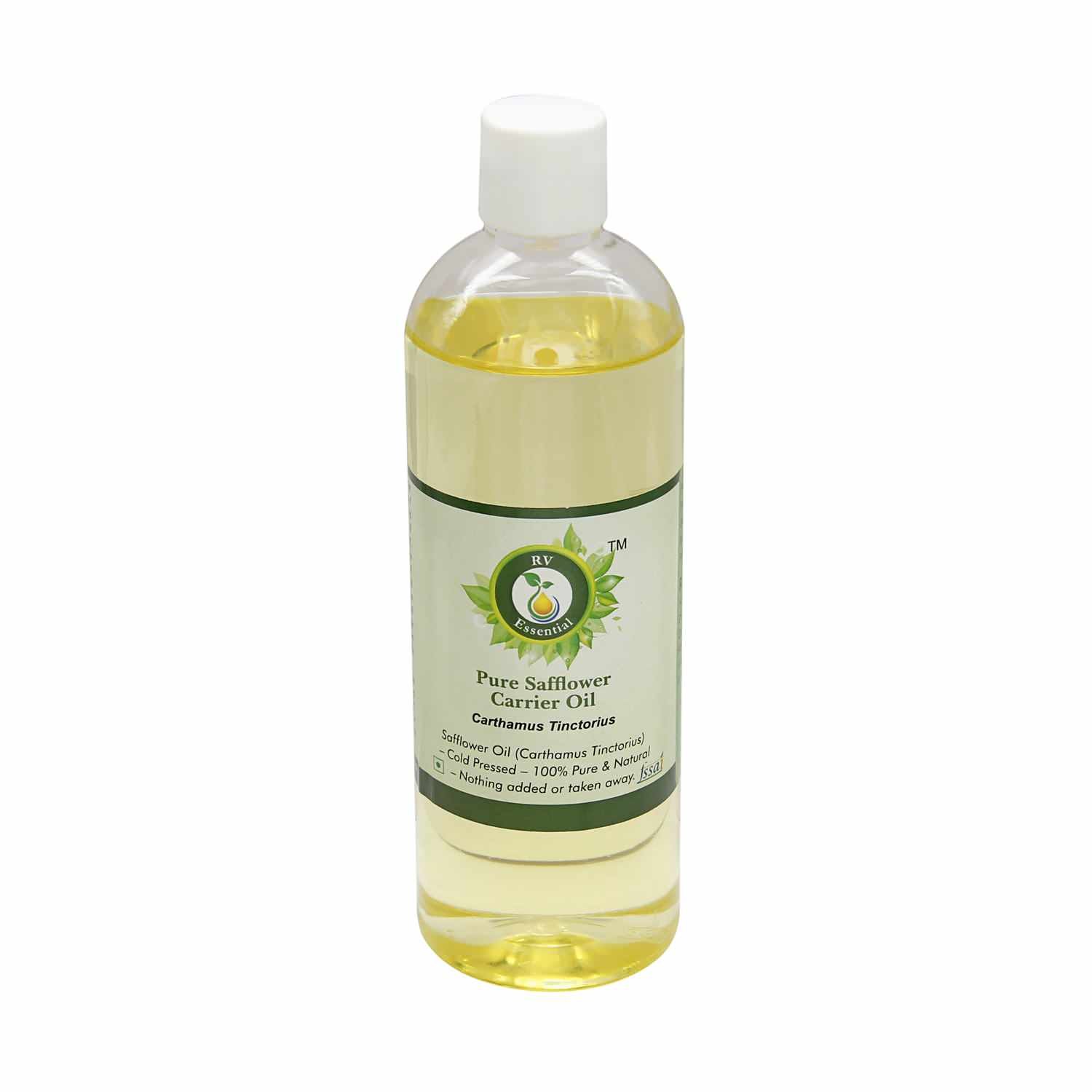 100% Pure Natural Cold Pressed Safflower Oil (Carthamus Tinctorius) - 3.38oz/100ml - Unrefined for Cooking, Skin Care, Hair Care & Painting | RV Essential | Perfect for DIY Beauty Recipes, Healthy Cooking & Oil Painting