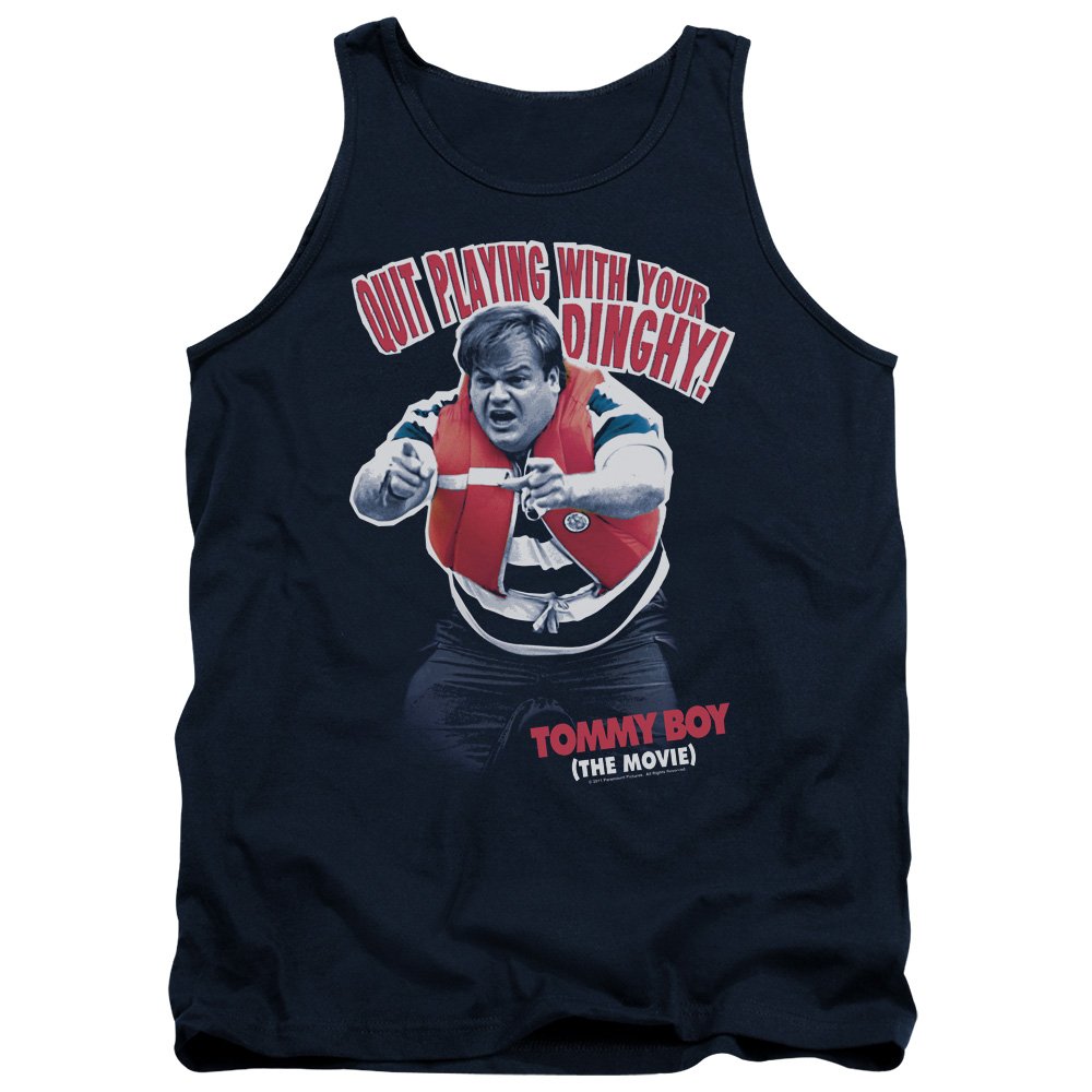Tommy Boy Chris Farley Comedy Movie Paramount Dinghy Adult Tank Top - Blue Cotton Vintage Graphic Tee for Men - Perfect for Casual Wear, Movie Nights & Fan Gifts