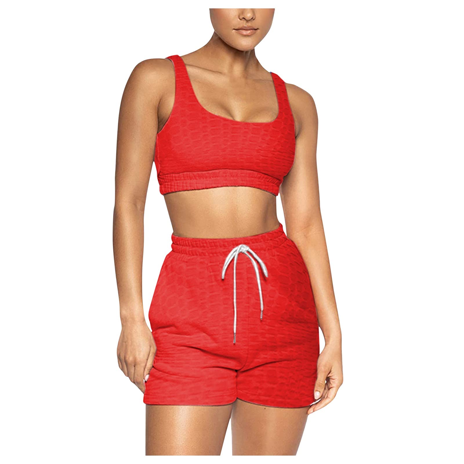 Women's Athletic Yoga Pants & Tank Top Set - High Waist U-Shaped Workout Shorts for Fitness, Gym & Running | 2-Piece Comfortable Activewear Outfit for Yoga, Pilates & Lounge