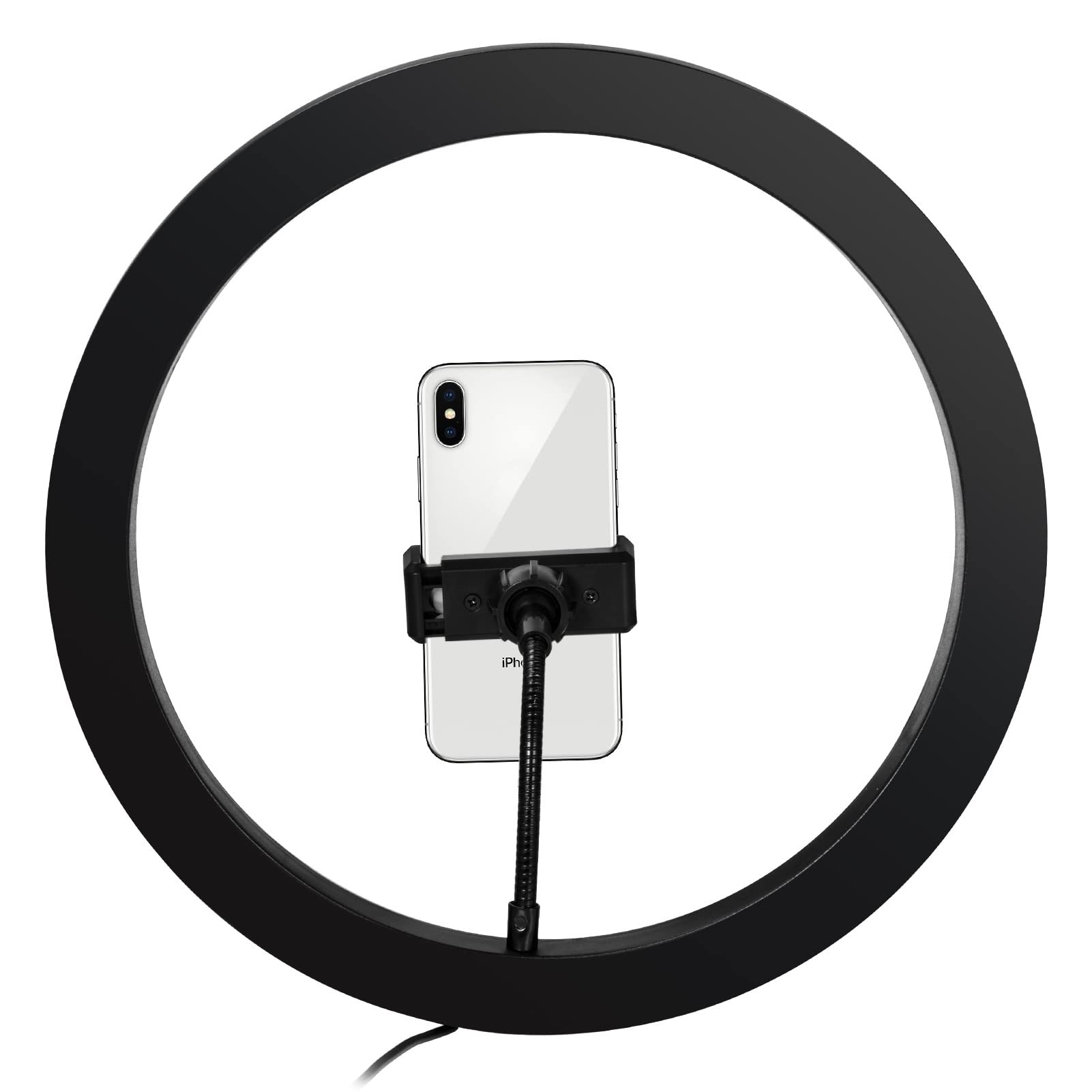 12'' Selfie Ring Light with Tripod Stand - Adjustable Dimmable LED Ring Light for YouTube Videos, Live Streaming, TikTok & Photography - Compatible with iPhone & Android Smartphones - Perfect for Makeup, Vlogging & Home Studio Lighting