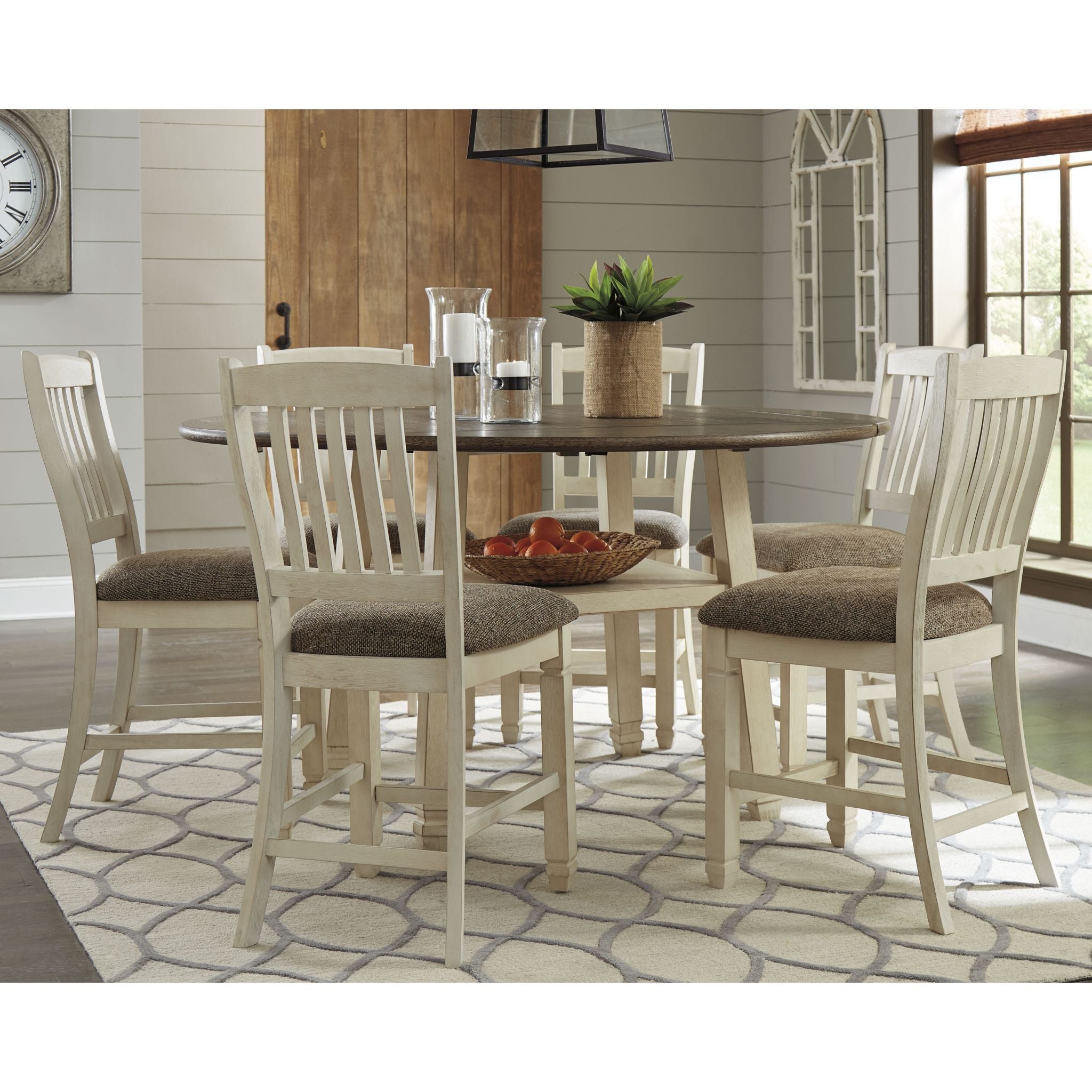 Bolanburg 5-Piece Counter Height Dining Set - Modern Kitchen Table and Stools for Small Spaces - Perfect for Breakfast Nook, Apartment, or Bar Area