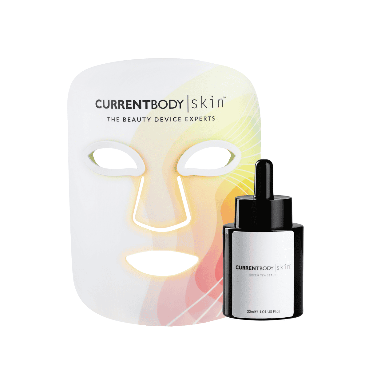 CurrentBody Skin LED 4-in-1 Face Mask with Green Tea Serum - $610 Value | Anti-Aging & Skin Rejuvenation Treatment for Wrinkles, Acne & Dark Spots | Perfect for At-Home Spa & Skincare Routine