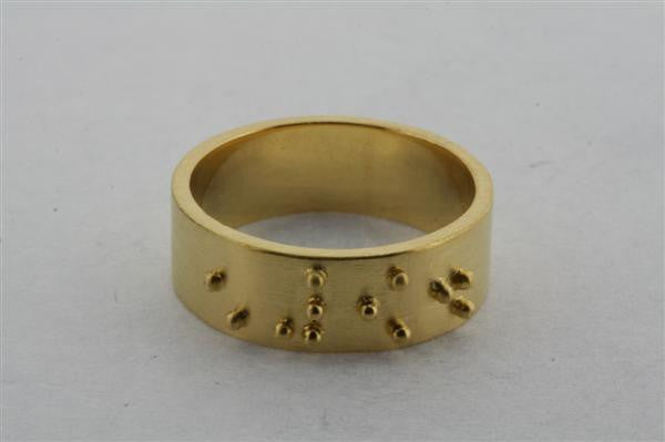 Braille Ring for Women - Gold Plated Hope Ring - Inspirational Jewelry for Everyday Wear, Gift for Visually Impaired, Blind, or Loved Ones - Perfect for Special Occasions & Motivational Gifts