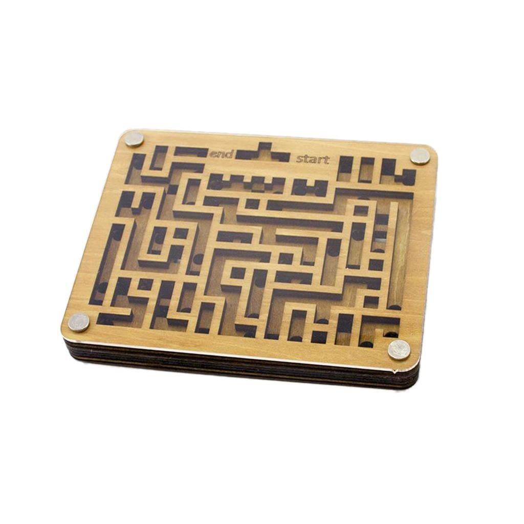Enakshi Wooden Maze Puzzle Game - 2-Sided Brain Teaser for Adults, Teens & Kids - Educational Board Game for Family Fun & Cognitive Development | Perfect for Gifts, Parties & Learning Activities