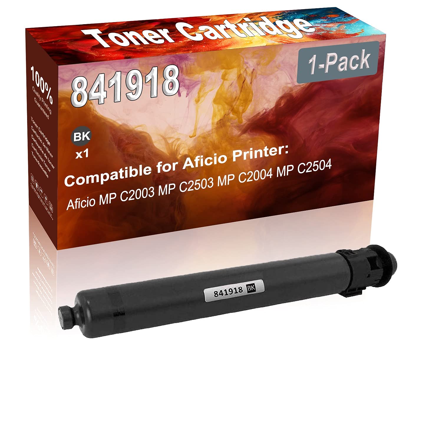 High Capacity Replacement Toner Cartridge for Ricoh Aficio MP C2003 Printer (Black) - 1-Pack - Compatible with Ricoh 841918 - Perfect for Office Printing & Document Reproduction
