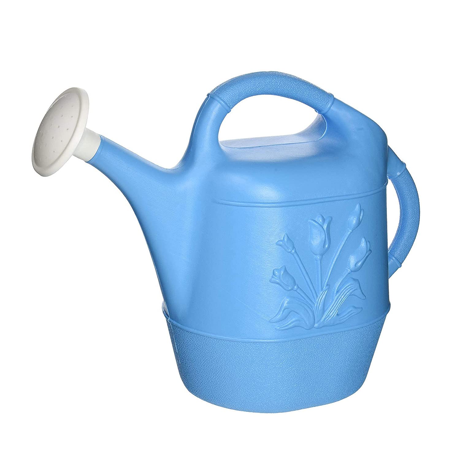 2 Gallon Plastic Watering Can for Indoor & Outdoor Plants - Detachable Sprinkler Head, Large Garden Water Pot - Made in USA (Blue) - Perfect for Houseplants, Flower Beds & Vegetable Gardens