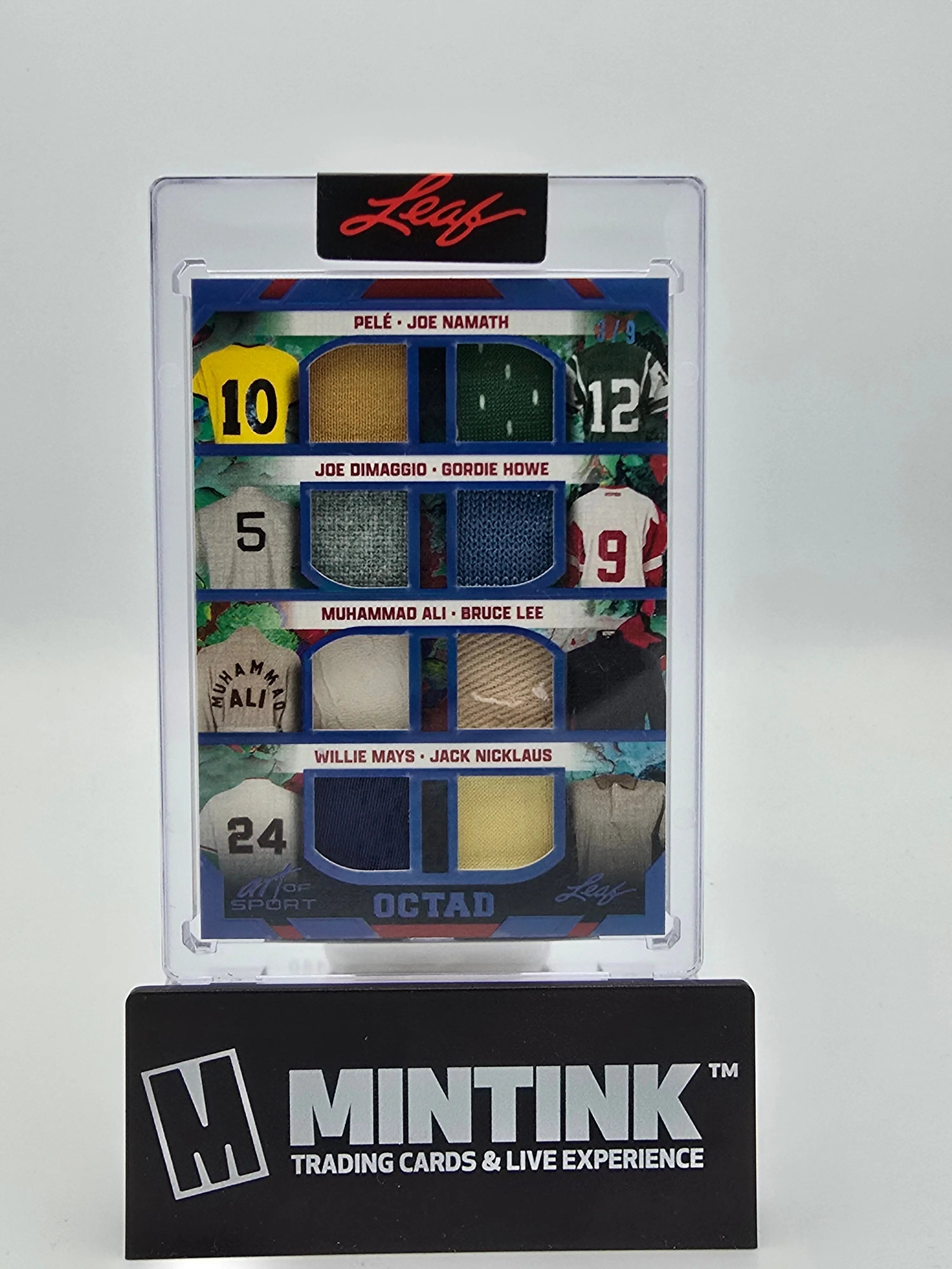 2023 Leaf Art of Sport Octad Trading Card - Pele, Gordie Howe, Muhammad Ali, Bruce Lee, Willie Mays, Jack Nicklaus, Joe DiMaggio, Joe Namath /9 - Perfect for Sports Memorabilia Collectors and Fans