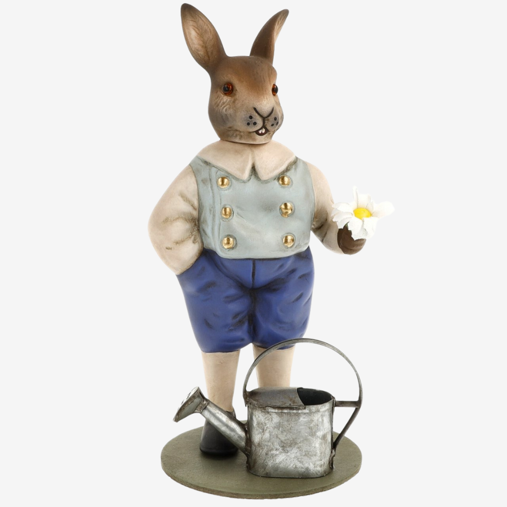 Easter Bunny with Watering Can & Flower - Spring Garden Decor for Easter Home Decorations & Outdoor Party Decor