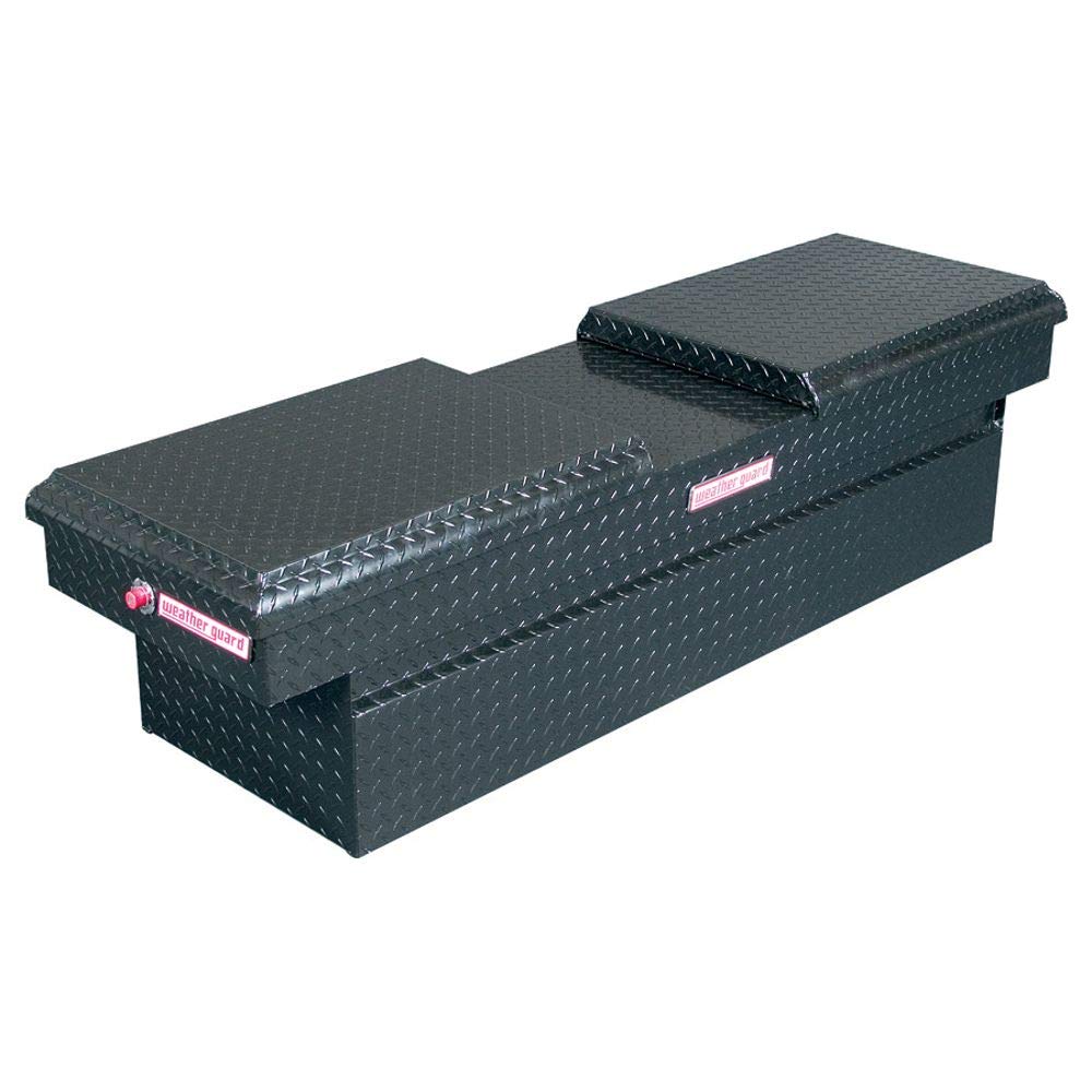 WEATHER GUARD 124501 Heavy-Duty Aluminum Cross Box Truck Tool Box - Secure Storage for Pickup Trucks & Work Vans - Perfect for Construction, Landscaping & Outdoor Gear Organization