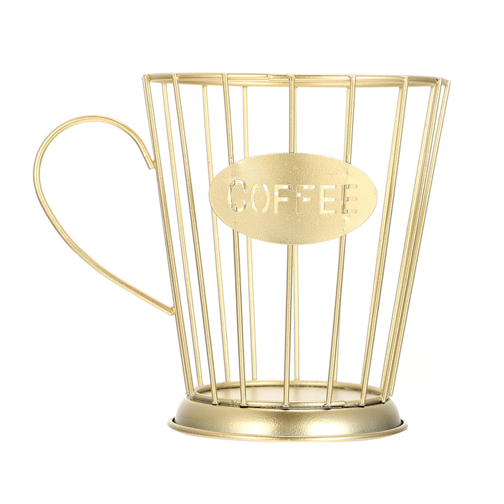 Yardwe Coffee Pod Holder & Organizer - Golden Wire Storage Basket for Keurig K-Cups & Espresso Capsules - Perfect for Kitchen Countertops, Office, and Home Coffee Stations