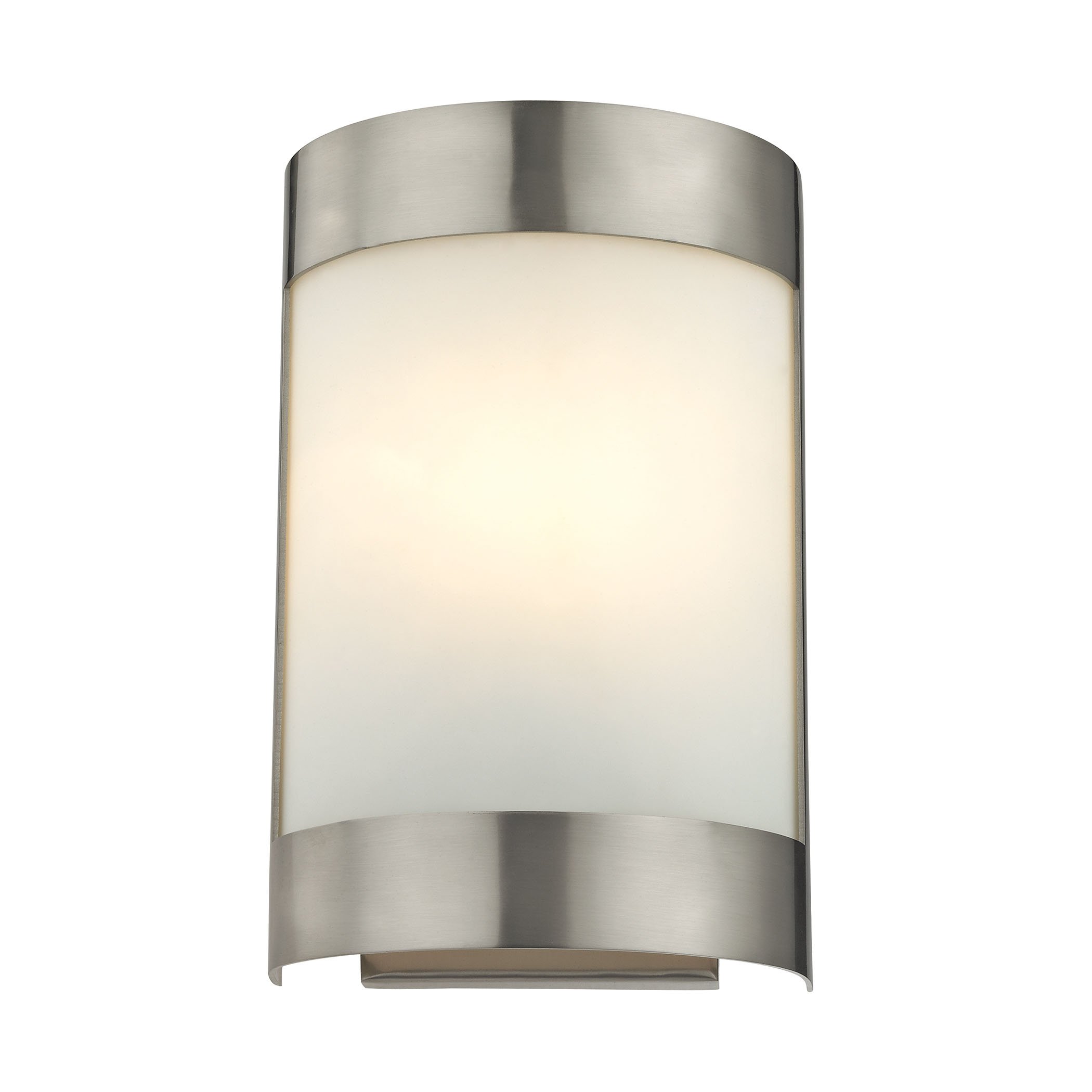 Brushed Nickel Wall Sconce Light Fixture - Modern Single Bulb Wall Mounted Lighting for Bedroom, Hallway & Living Room Decor