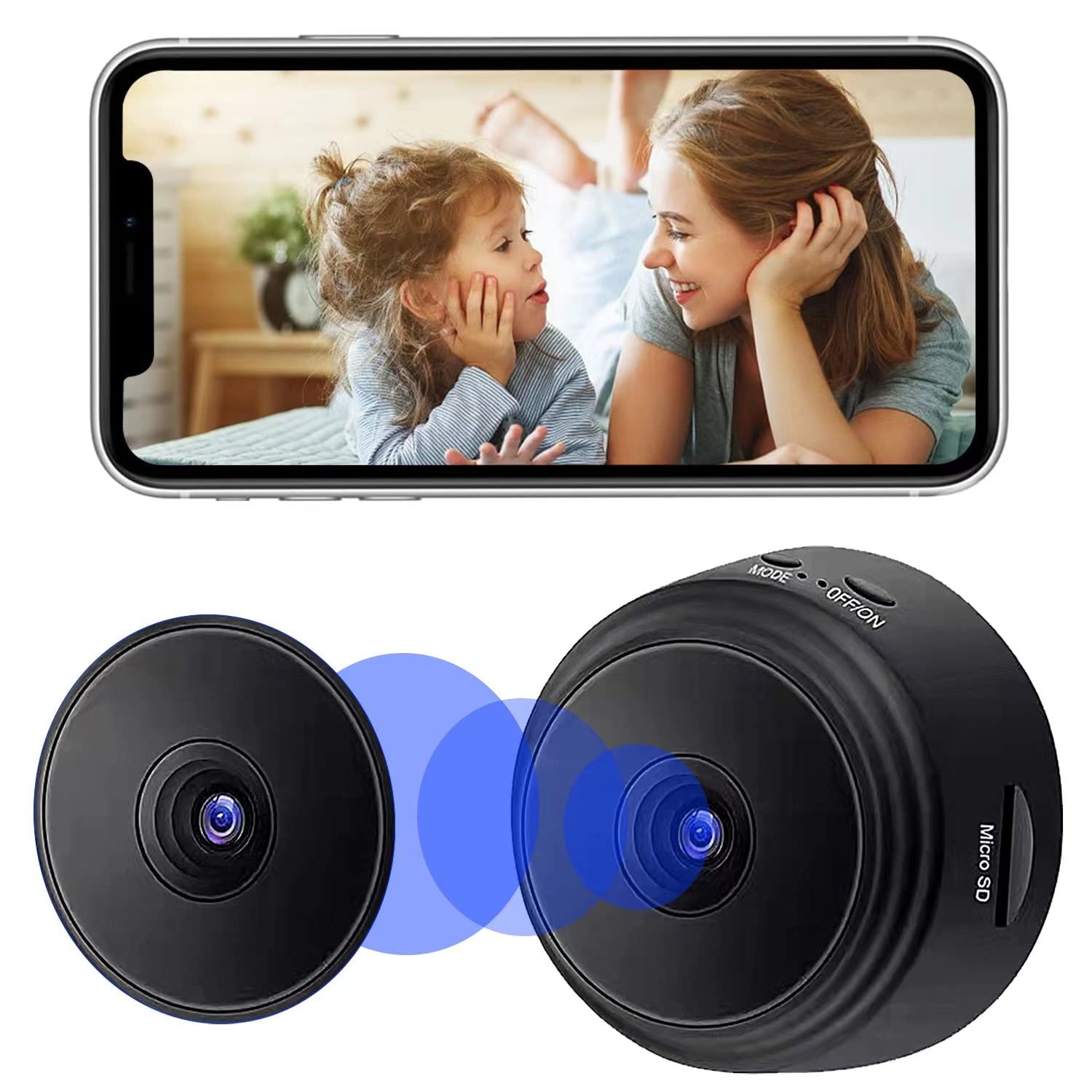 PoTlsren 2022 Hidden Camera Detector - 1080P WiFi Security Camera with Motion Detection & Night Vision for Home, Office, Car Surveillance | Indoor/Outdoor Monitoring for Baby, Pets, and Property Protection