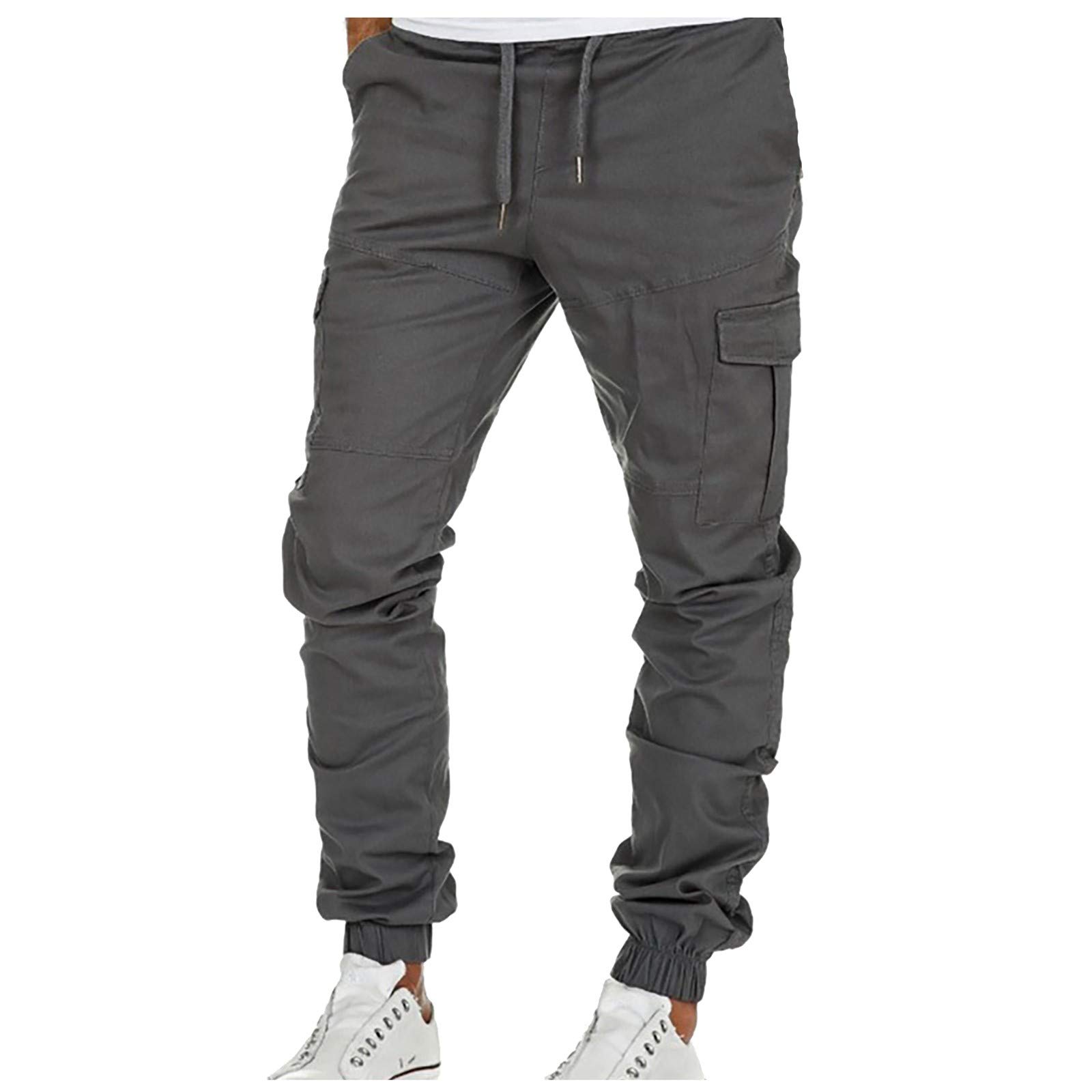 Gillberry Men's Scratch Pants - Bodybuilding Workout Pants with Pockets, Casual Fitness Trousers for Gym & Training, Solid Color Athletic Pants for Weightlifting & CrossFit