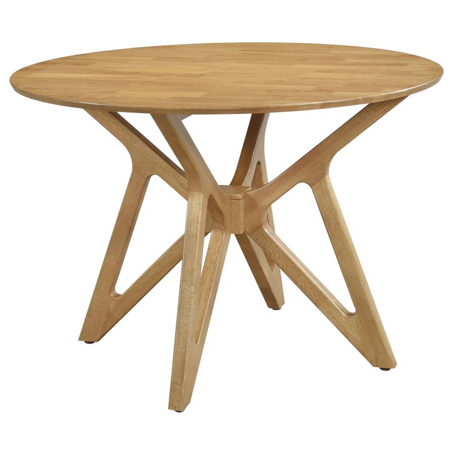 Elorie 42 Inch Round Dining Table for Kitchen, Dining Room, Breakfast Nook - Solid Wood Modern Farmhouse Style