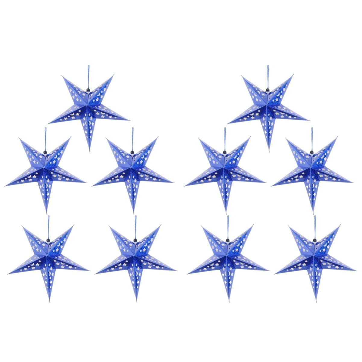 Abaodam 2-Pack Paper Star Lights & 5-Pack Hanging Star Lanterns - Decorative Party Lights for Bedroom, Wedding, Christmas & Outdoor Decor