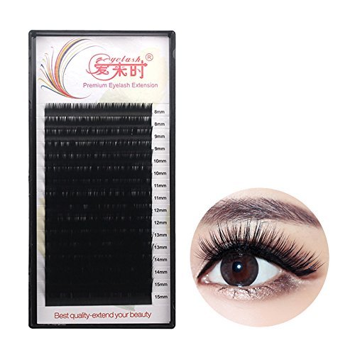 THINKSHOW Professional 3D Volume Eyelash Extensions Kit - Natural Long Black Silk Mink Lashes (0.05mm, C/D Curl, 8-15mm) - 4 Trays for Salon & Home Use - Perfect for Bridal, Party & Daily Makeup Looks