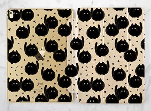 Halloween Black Cat Pattern Rose Gold Smart Cover Case for Apple iPad Air 1/2, iPad Mini 1/2/3/4, iPad Pro 9.7/10.5/12.9, iPad 9.7 (2017/2018) - Perfect for Spooky Season Decor & Daily Protection