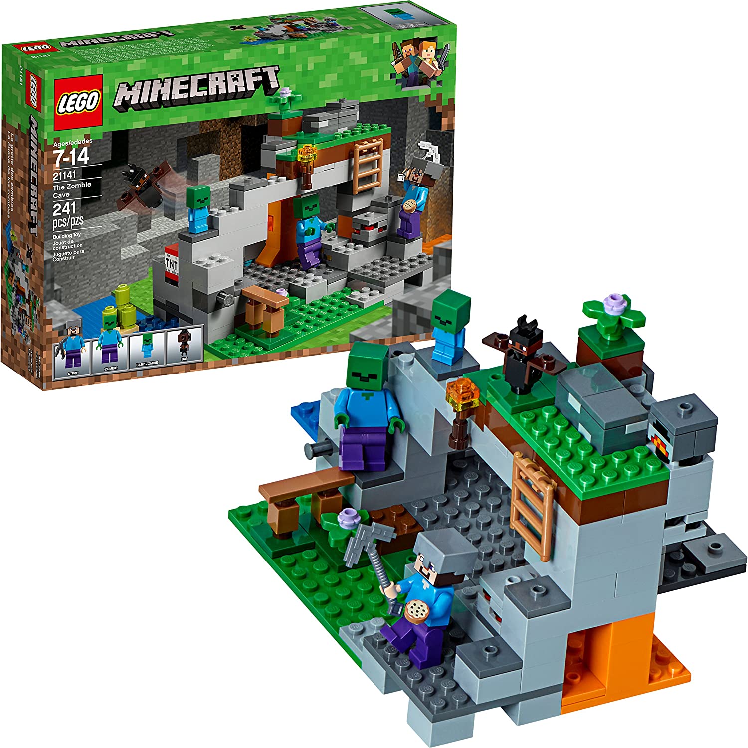 LEGO Minecraft The Zombie Cave Building Set 21141 - Creative Construction Toy for Kids & Adults, Perfect for Minecraft Fans & Collectors - Great for Birthday Gifts & Indoor Playtime