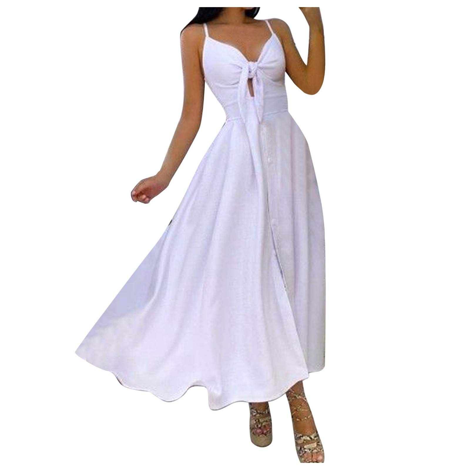 Women's Casual Summer Sun Dress - Knee Length Strapless Maxi Dress with 3D Fashion Print | Perfect for Beach Vacations, Holiday Parties & Outdoor Events
