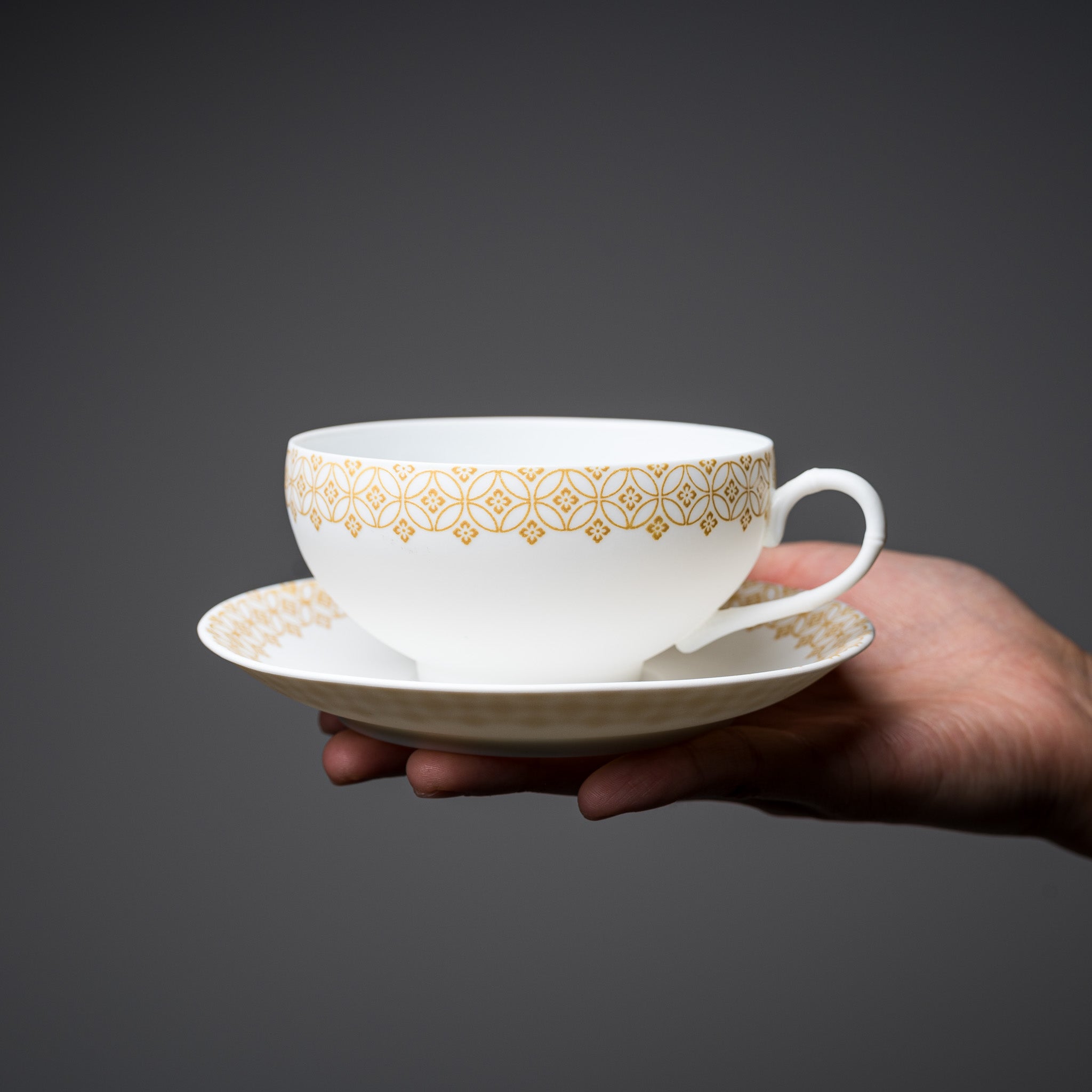 NISHIKAWA JAPAN Handmade Ceramic Tea Cup & Saucer Set - Elegant Yellow Floral Design | Traditional Japanese Craftsmanship | Perfect for Afternoon Tea, Gift Giving & Home Decor
