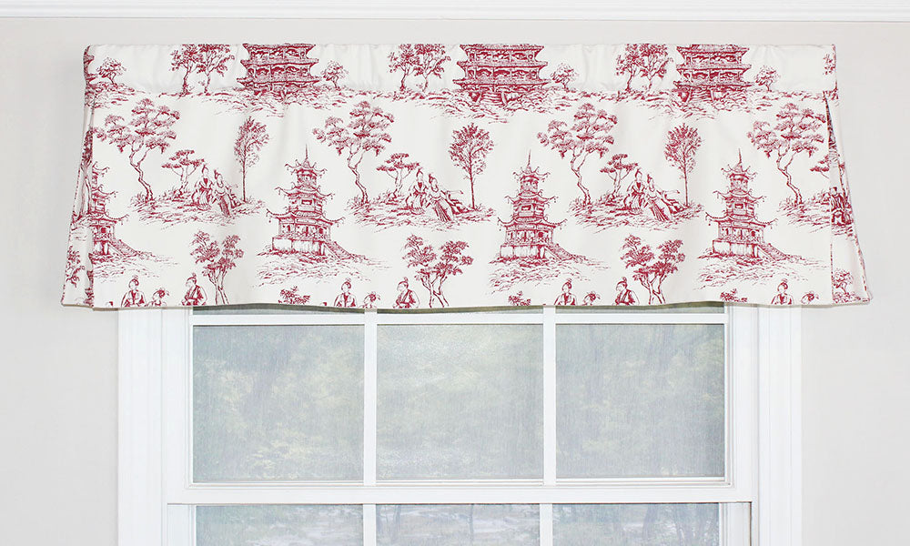 Naomi Toile Sidekick Straight Valance - Elegant Window Valance for Living Room, Bedroom & Kitchen Decor